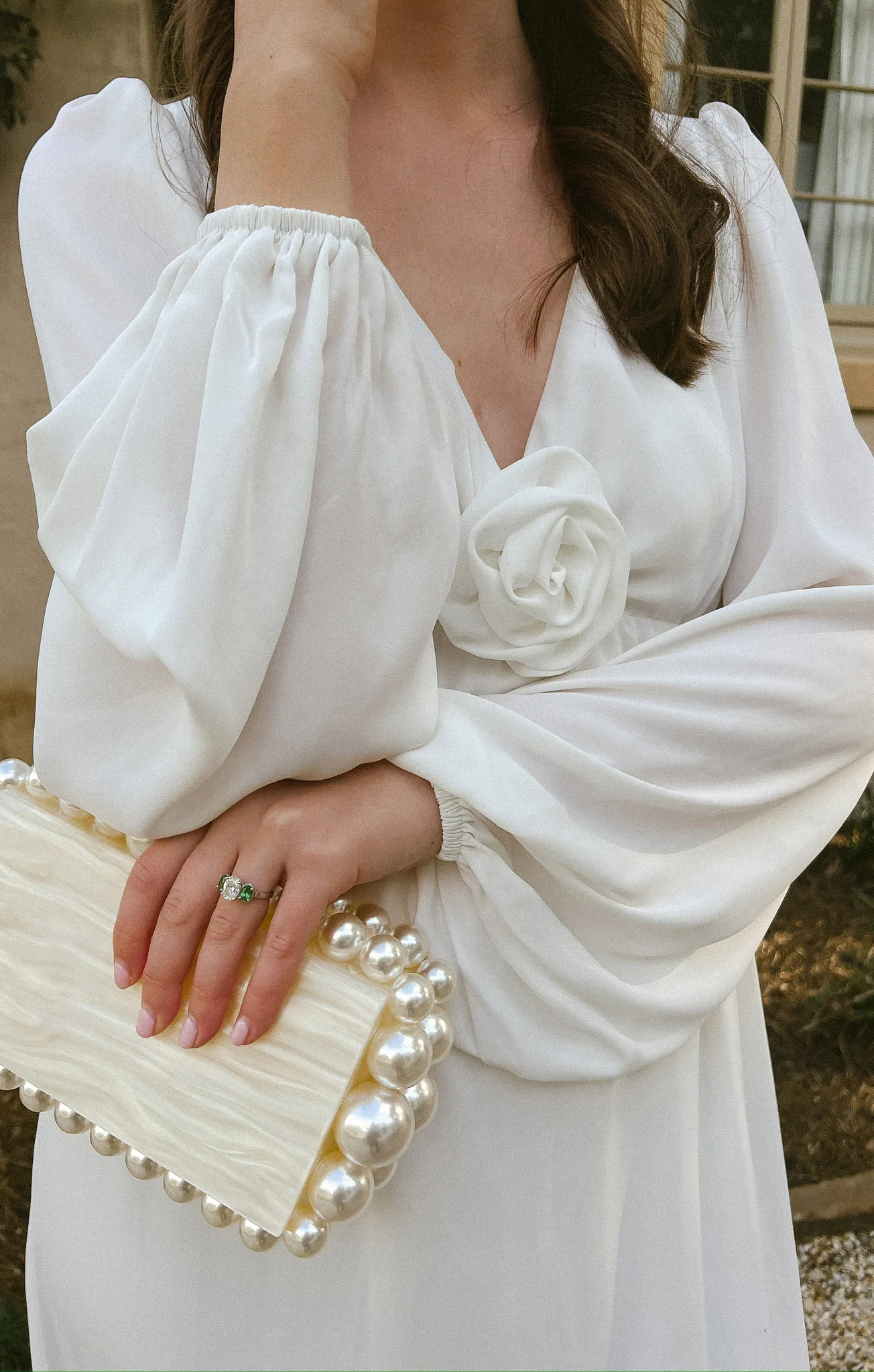 Rosetta Maxi Dress ~ White Silky Crepe - Image 2