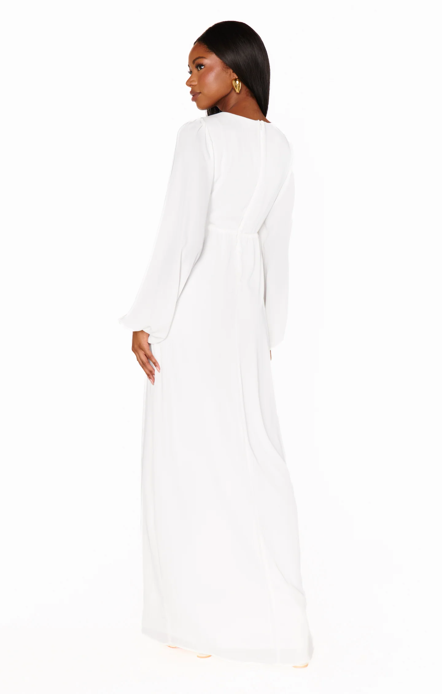 Rosetta Maxi Dress ~ White Silky Crepe - Image 7