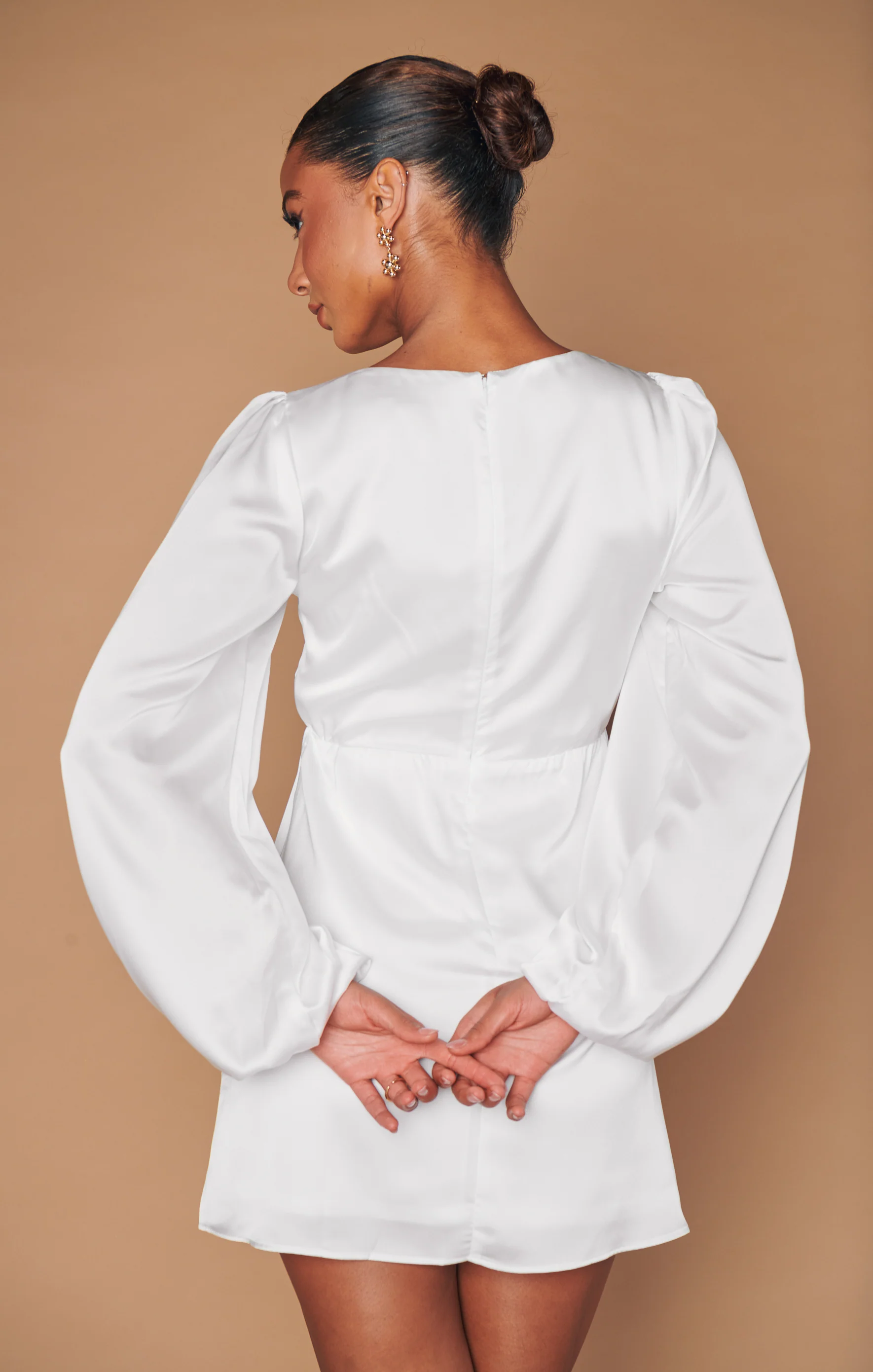 Rosetta Mini Dress ~ Ivory Luxe Satin - Image 11