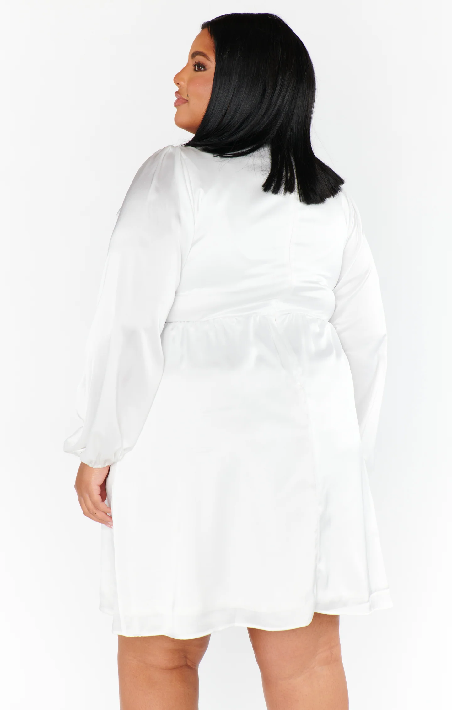 Rosetta Mini Dress ~ Ivory Luxe Satin - Image 12