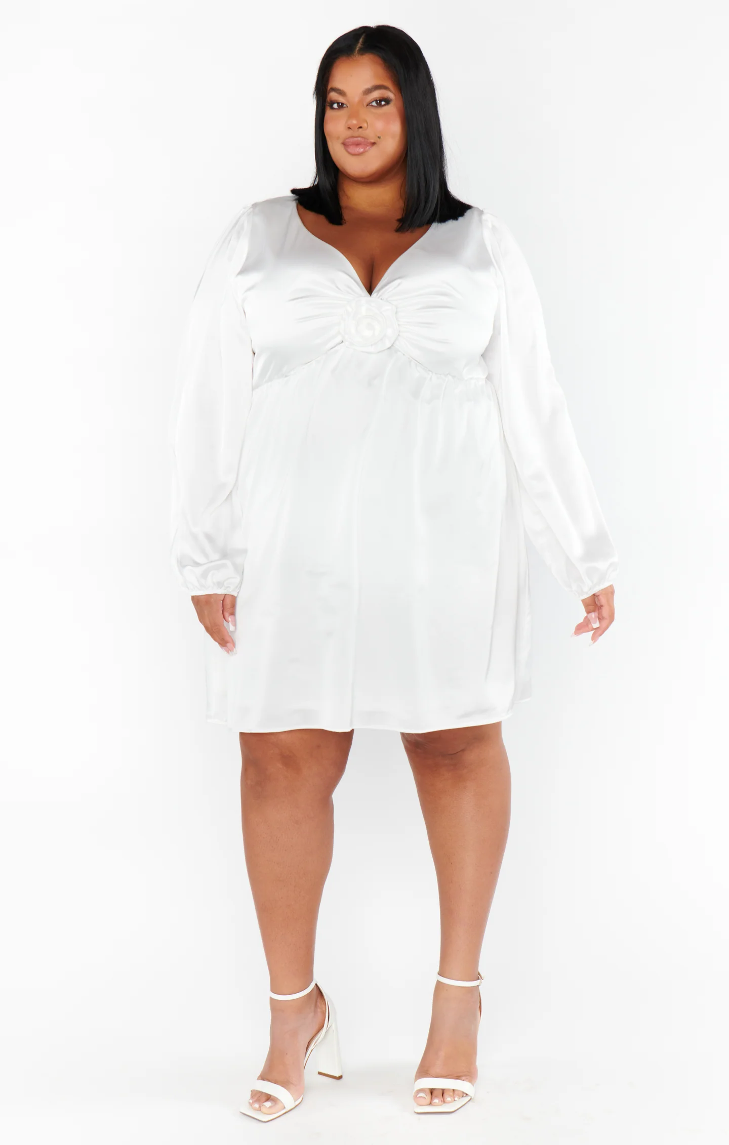 Rosetta Mini Dress ~ Ivory Luxe Satin - Image 15