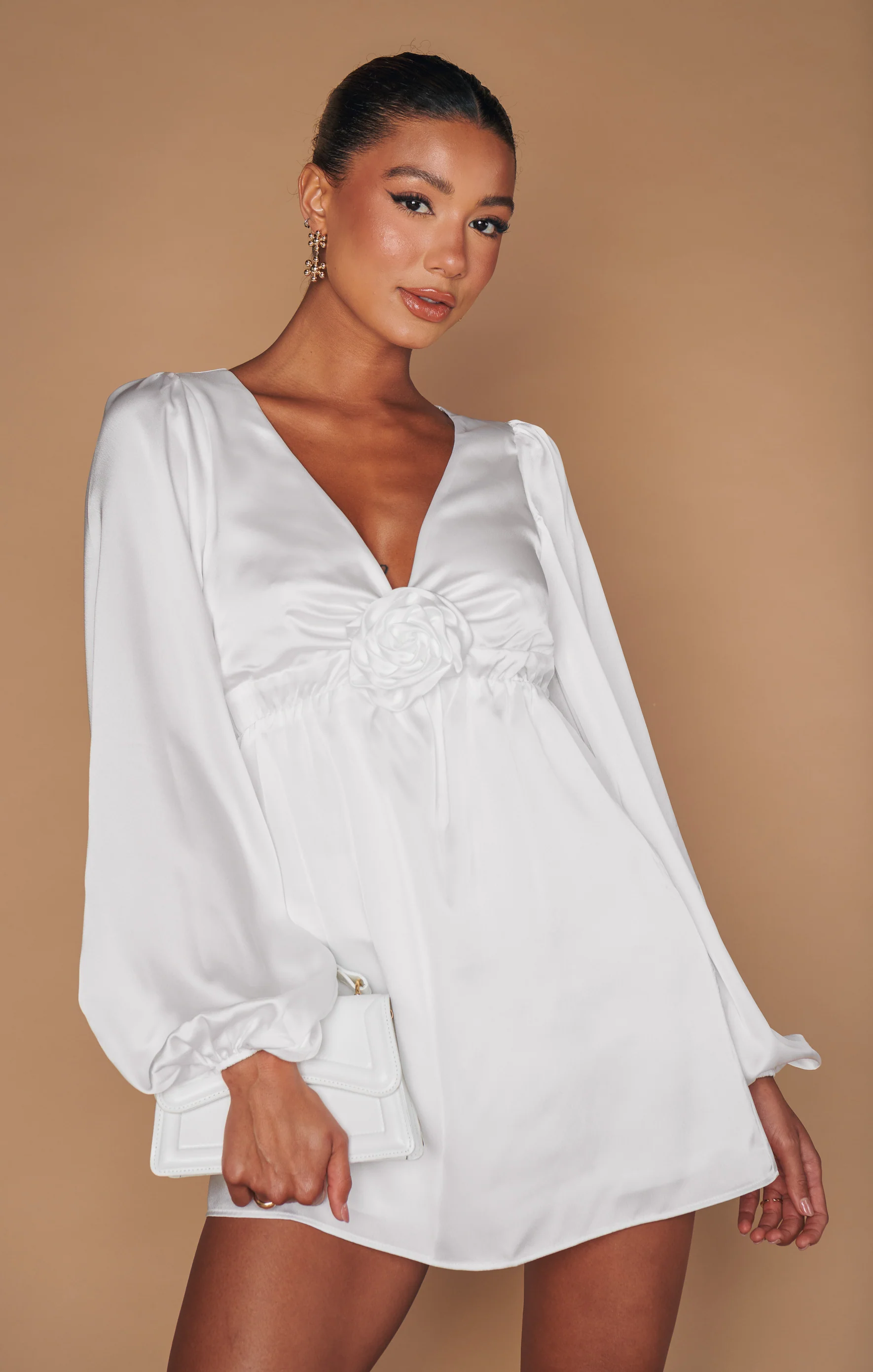 Rosetta Mini Dress ~ Ivory Luxe Satin - Image 19