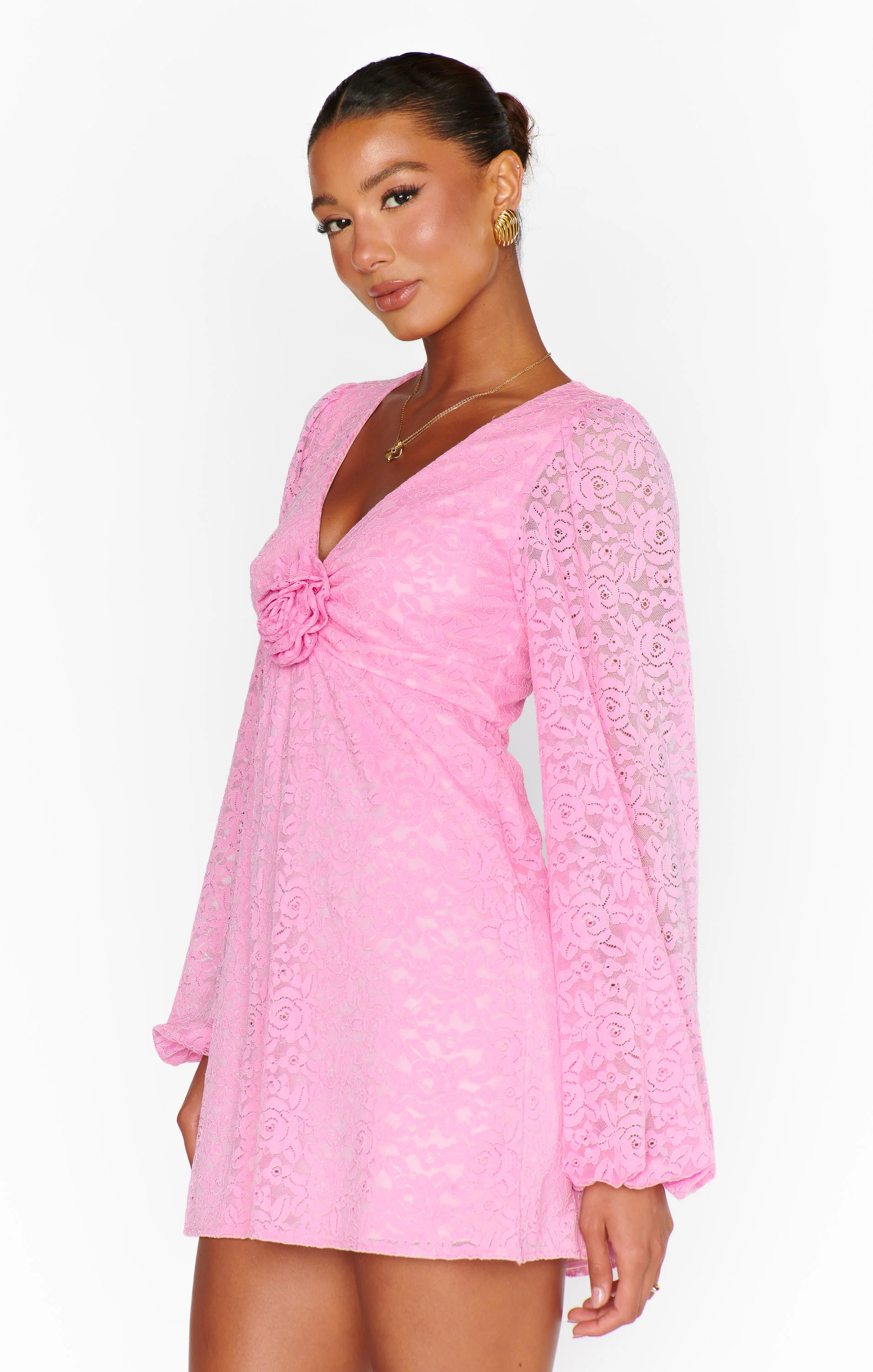 Rosetta Mini Dress ~ Pink Lovely Lace - Image 5