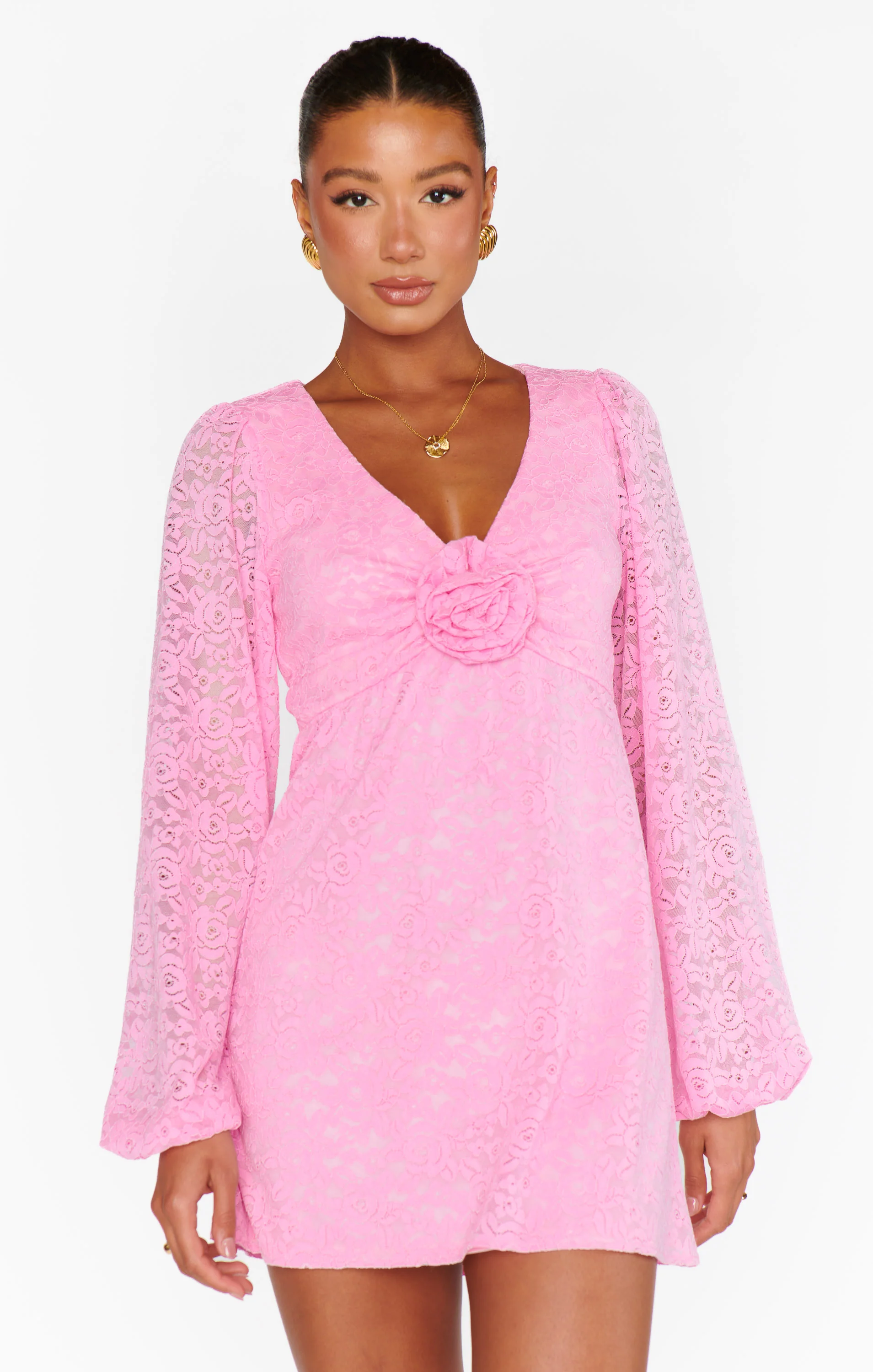 Rosetta Mini Dress ~ Pink Lovely Lace - Image 6