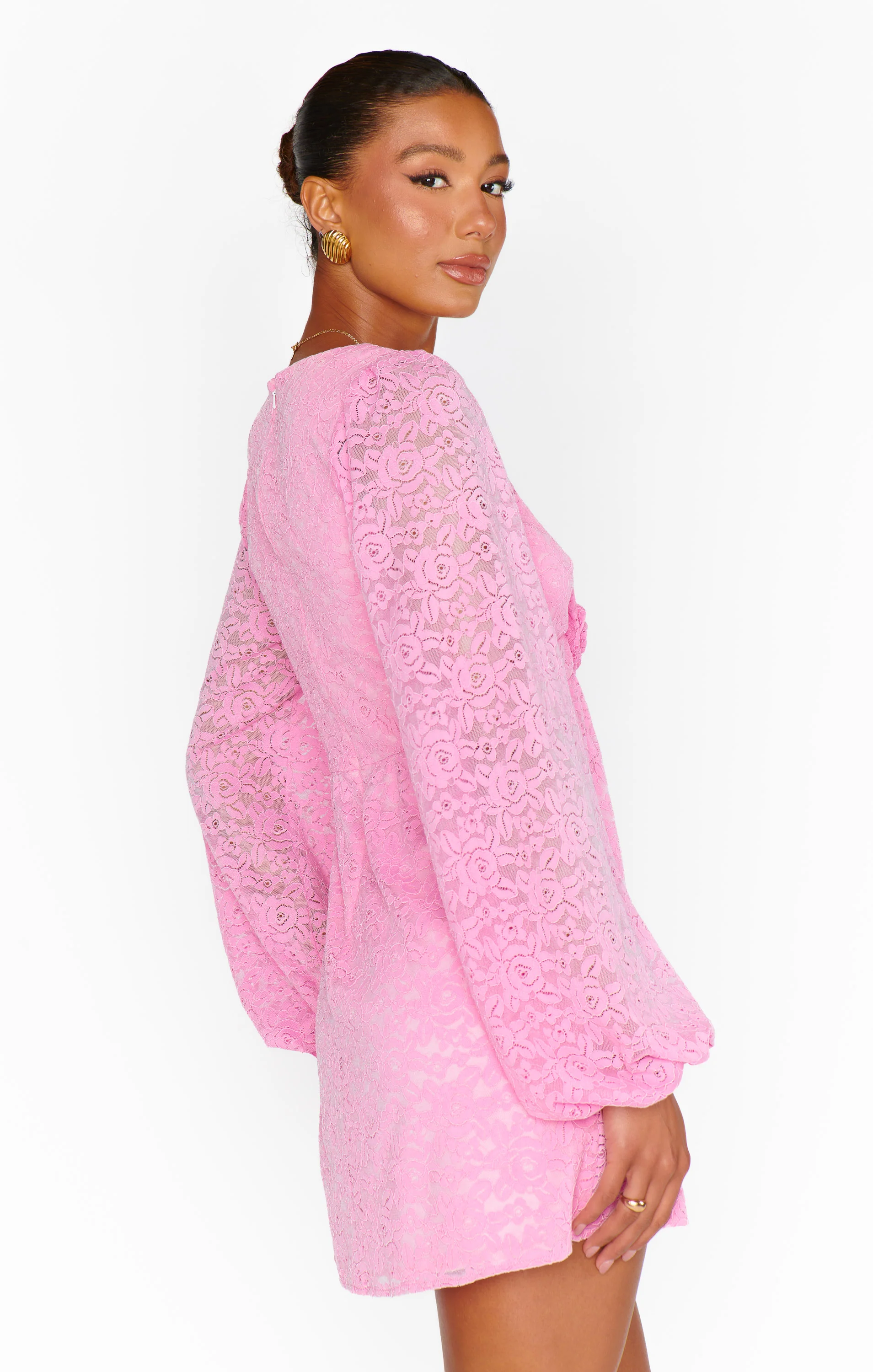 Rosetta Mini Dress ~ Pink Lovely Lace - Image 7