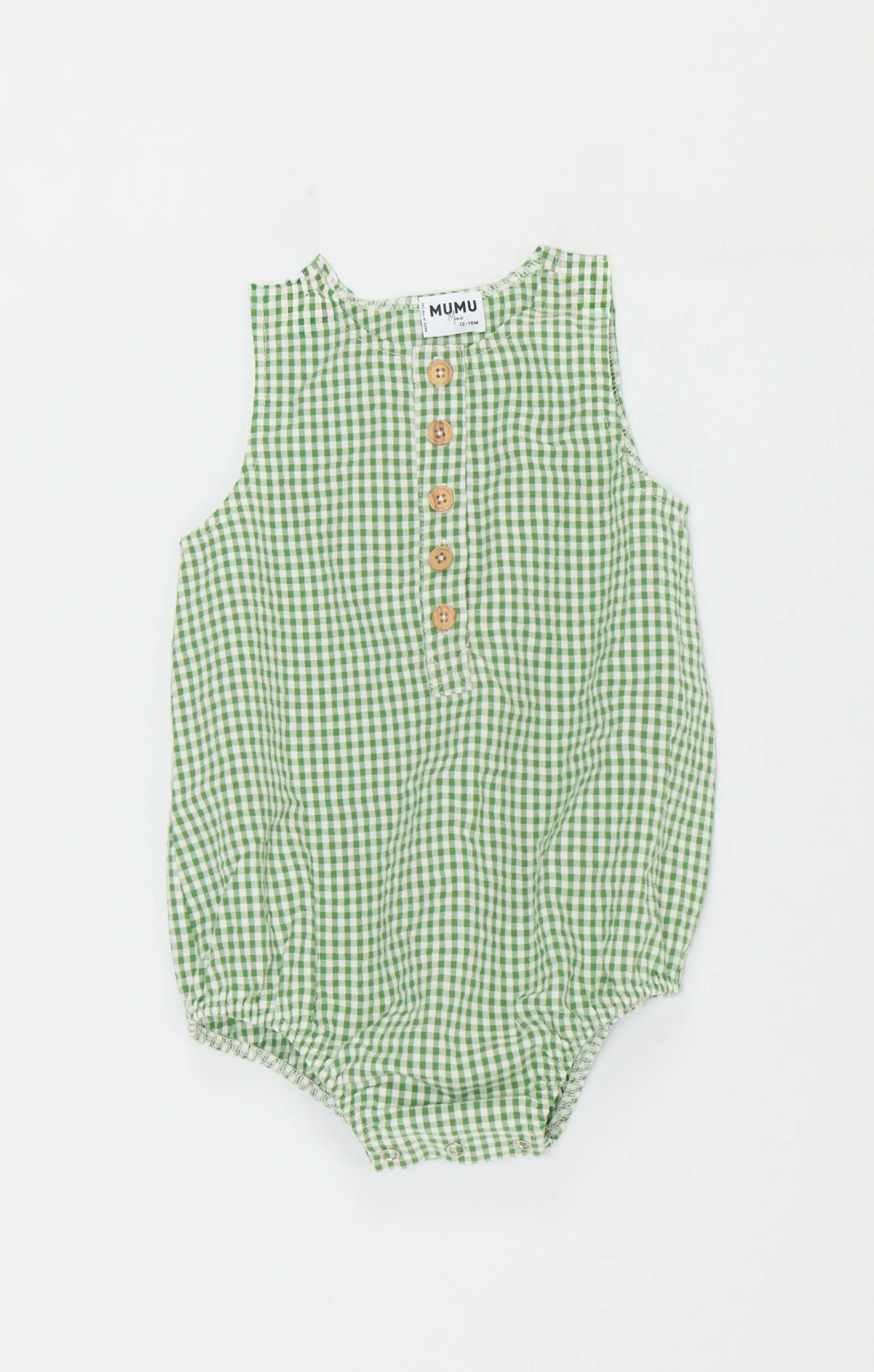 Rowan Onesie ~ Field Green Gingham - Image 3