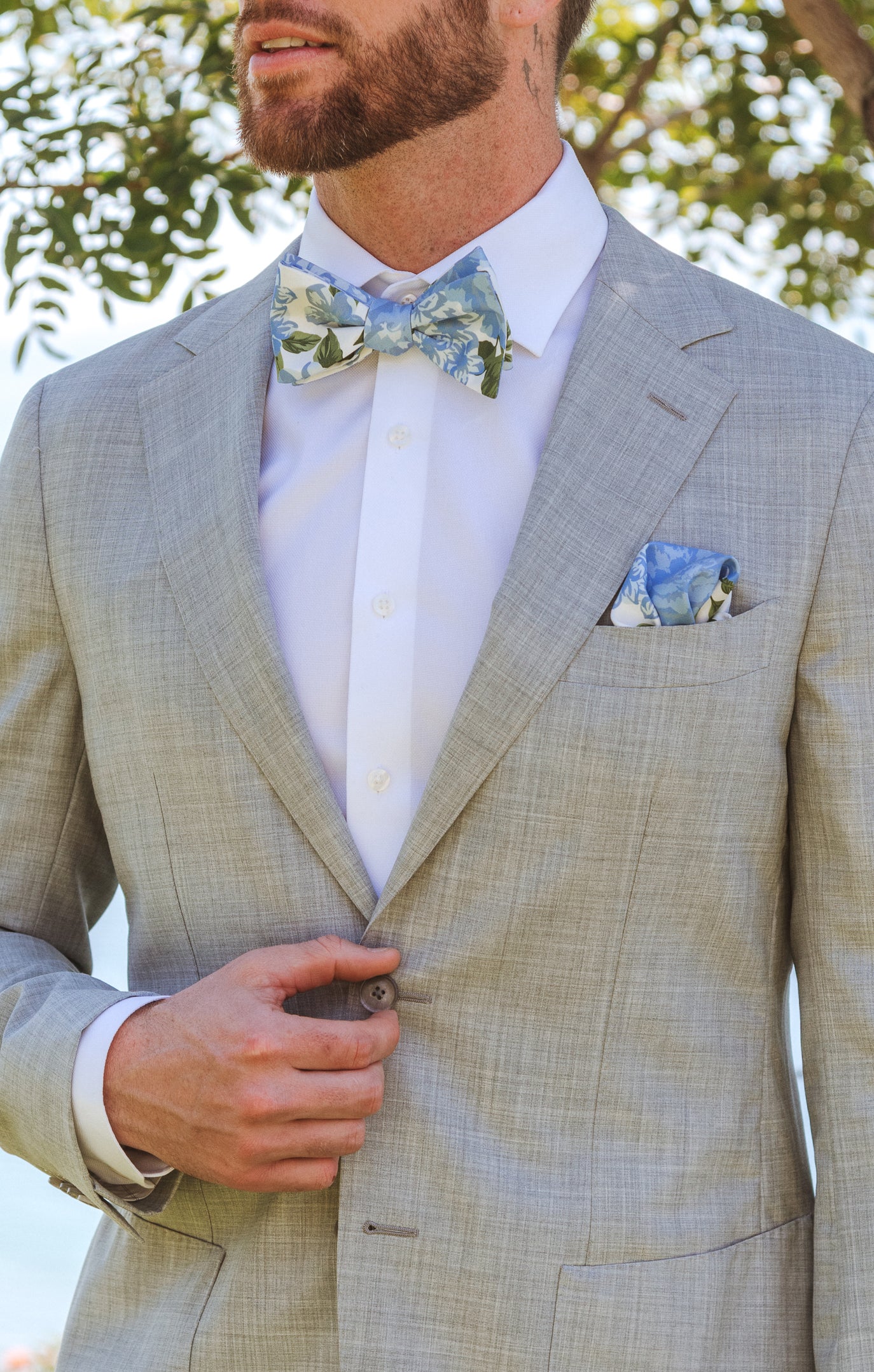 Sam Pocket Square ~ Cottage Floral Blue - Image 2