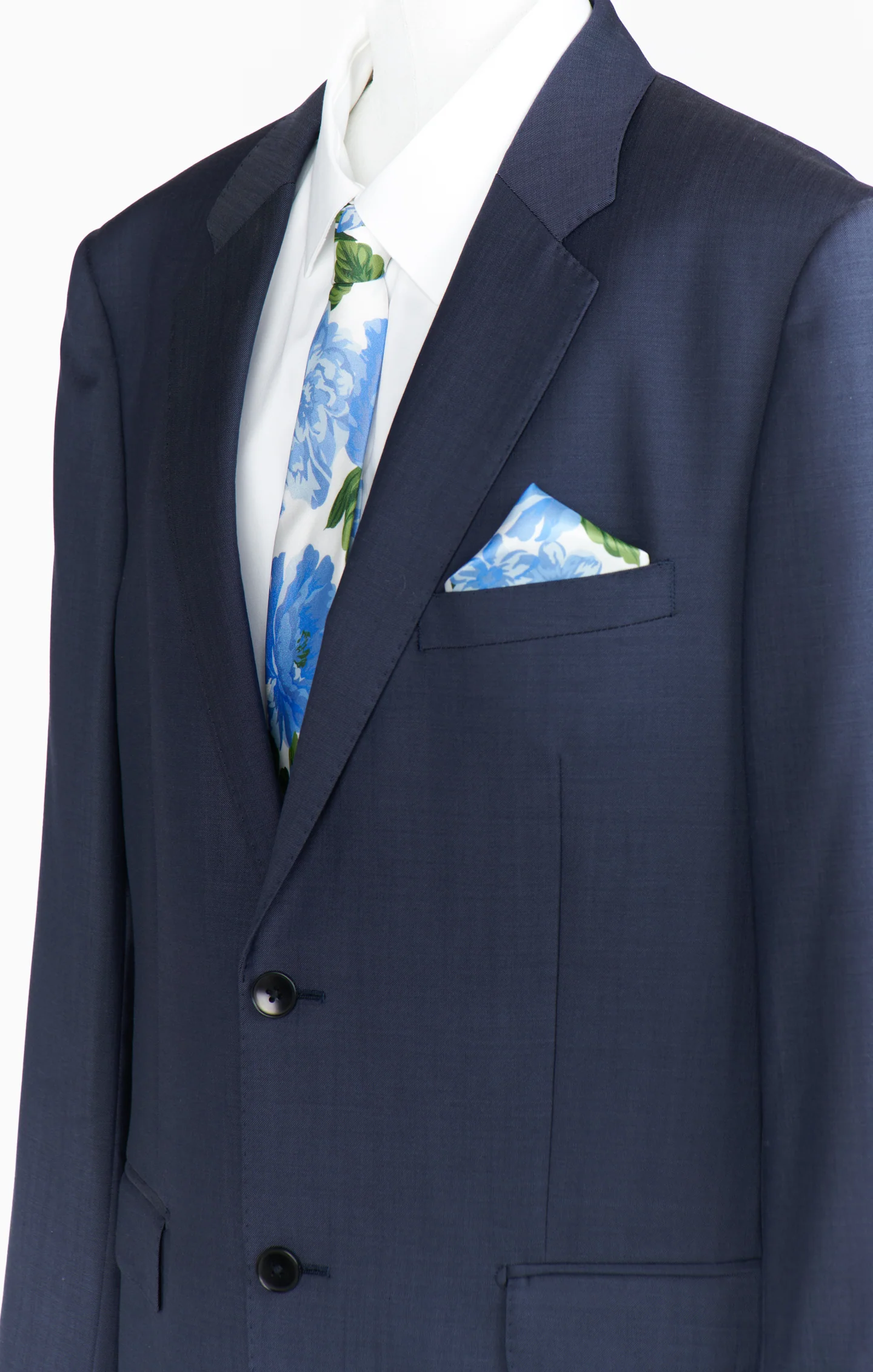 Sam Pocket Square ~ Cottage Floral Blue - Image 3