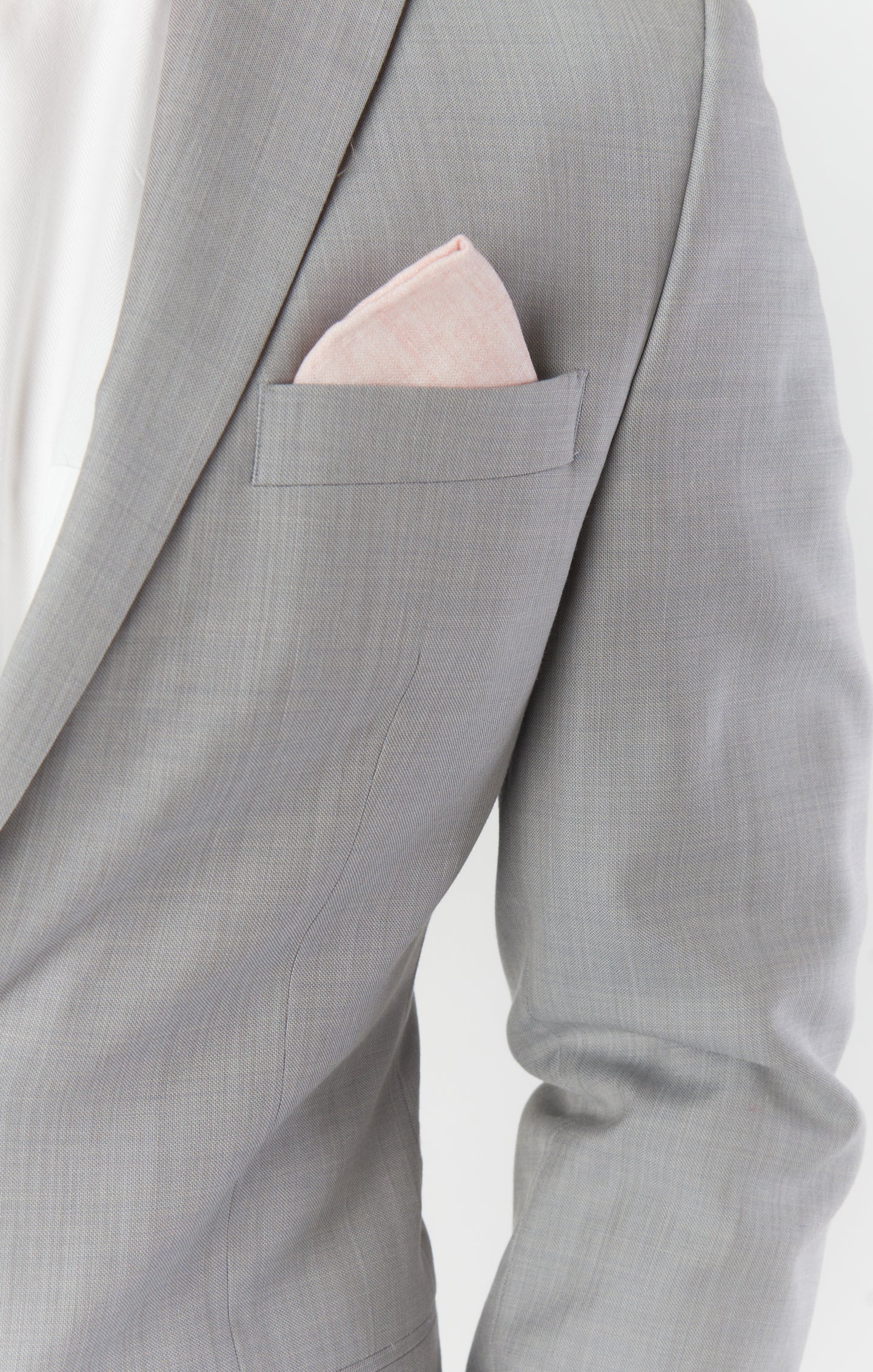 Sam Pocket Square ~ Dusty Blush Linen - Image 3