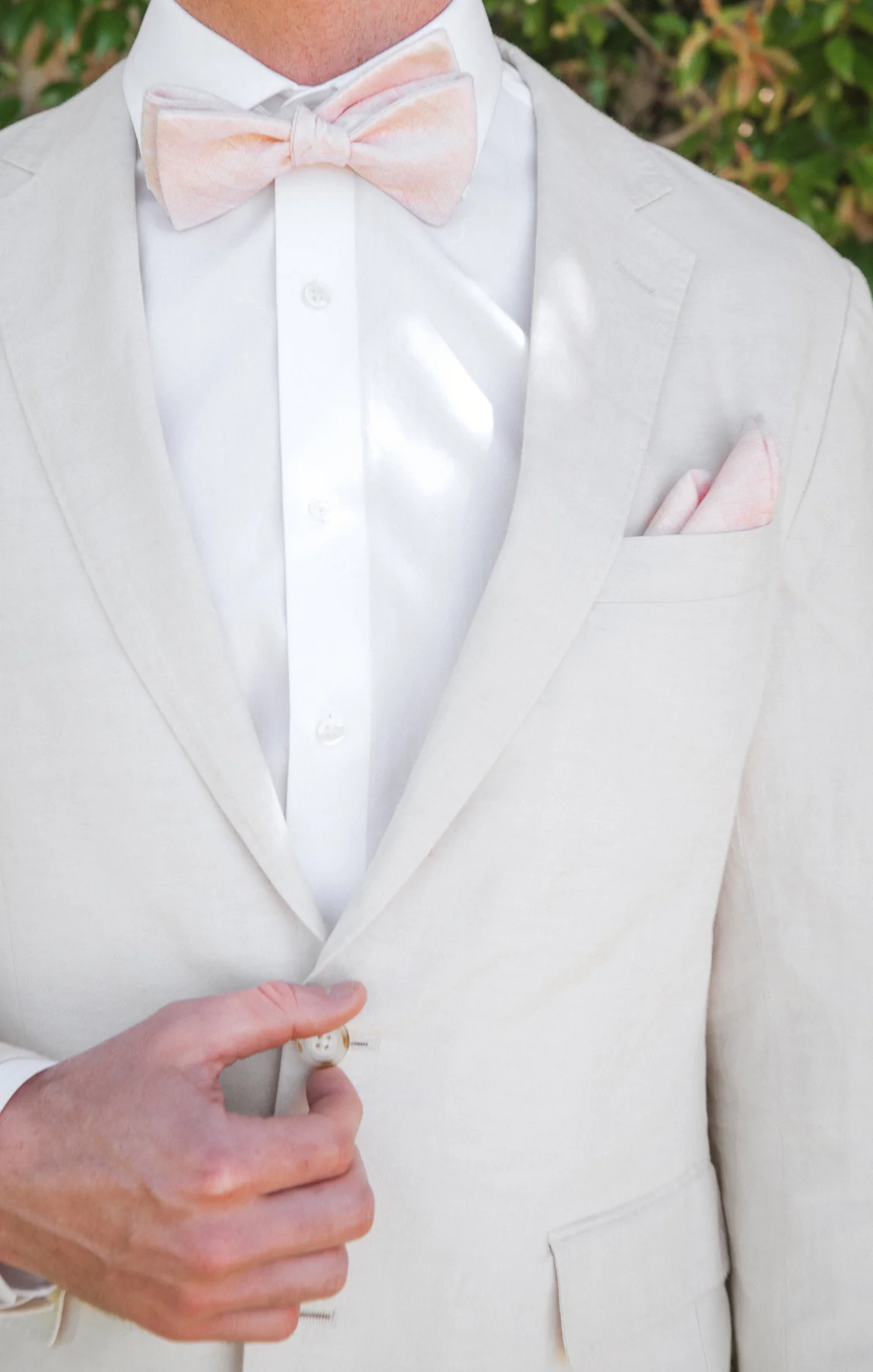 Sam Pocket Square ~ Dusty Blush Linen - Image 4