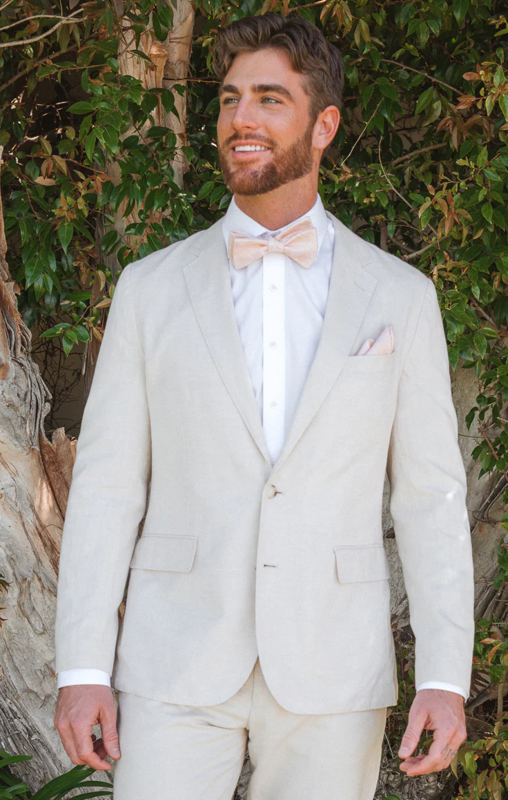 Sam Pocket Square ~ Dusty Blush Linen - Image 5