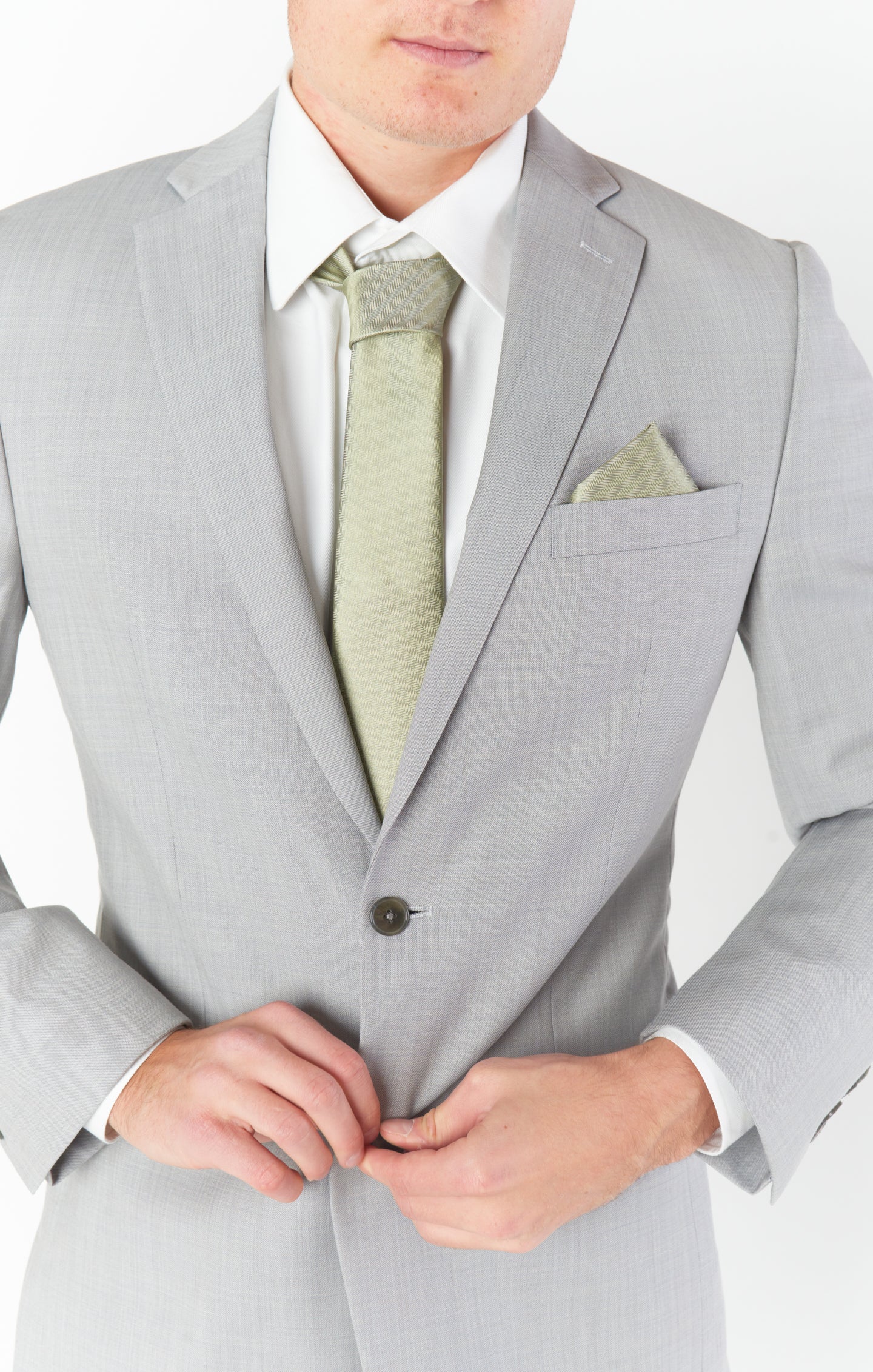 Sam Pocket Square ~ Moss Green Solid - Image 8