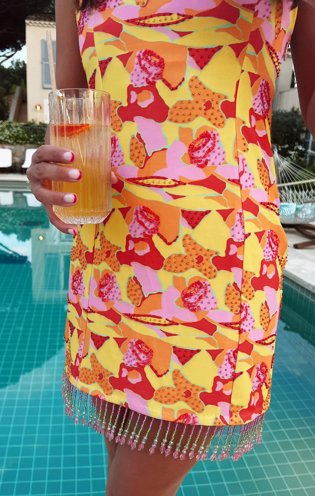 Samba Mini Dress ~ Havana Beaded Sequins - Image 3