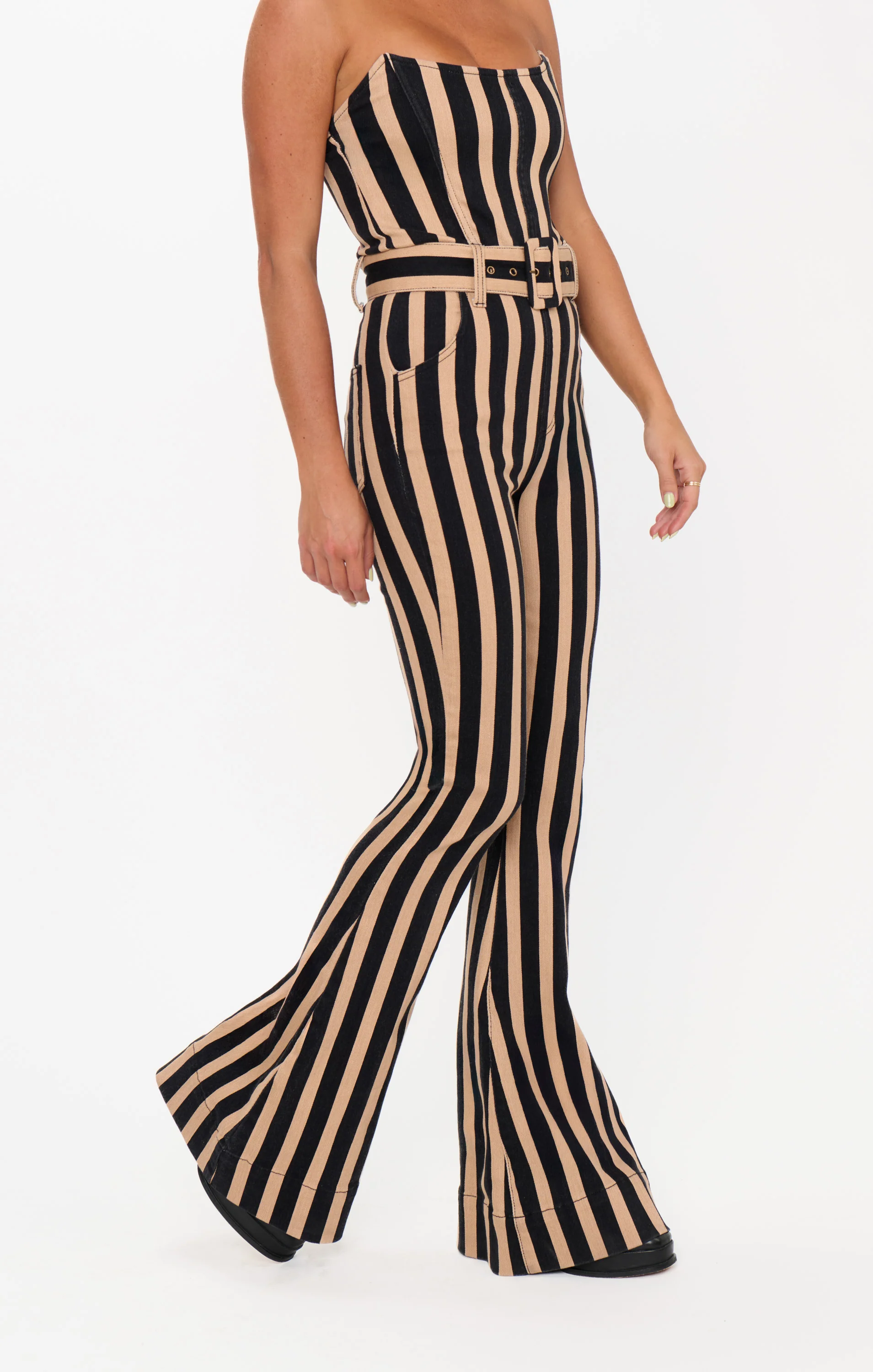 Santa Fe Jumpsuit ~ Sepia Stripe Denim - Image 2