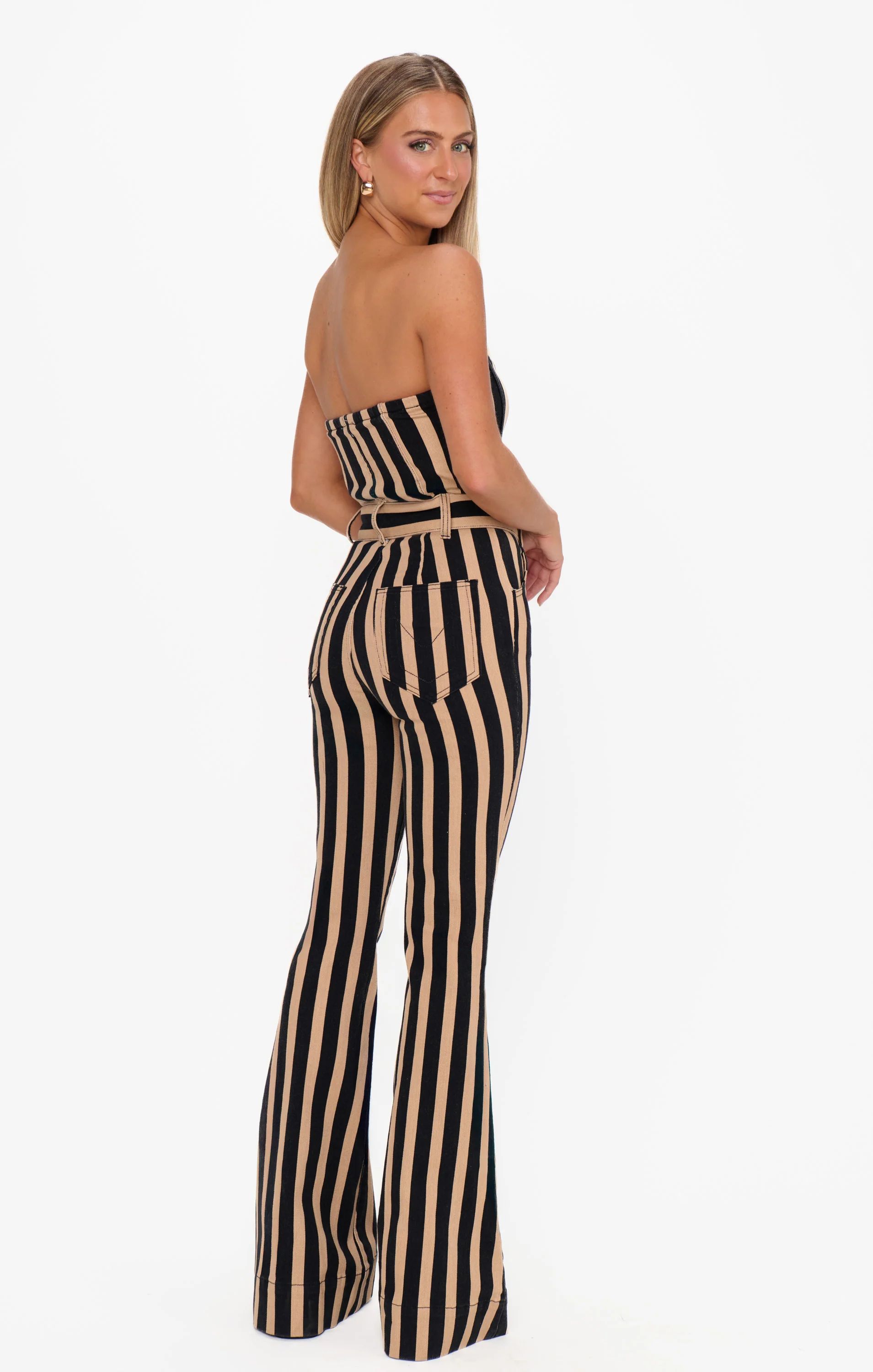 Santa Fe Jumpsuit ~ Sepia Stripe Denim - Image 4