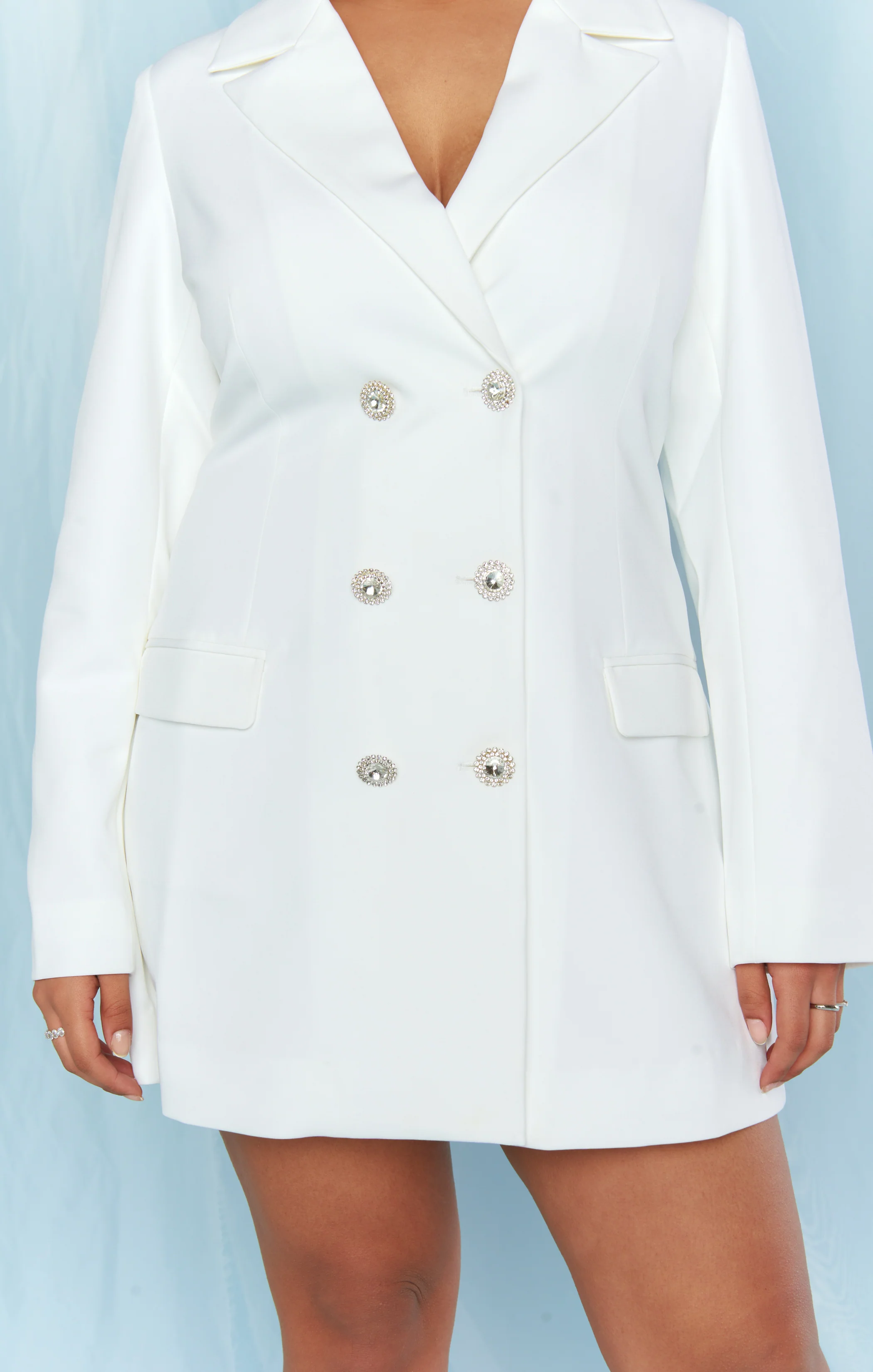 Save the Date Blazer Dress ~ White Suiting - Image 6
