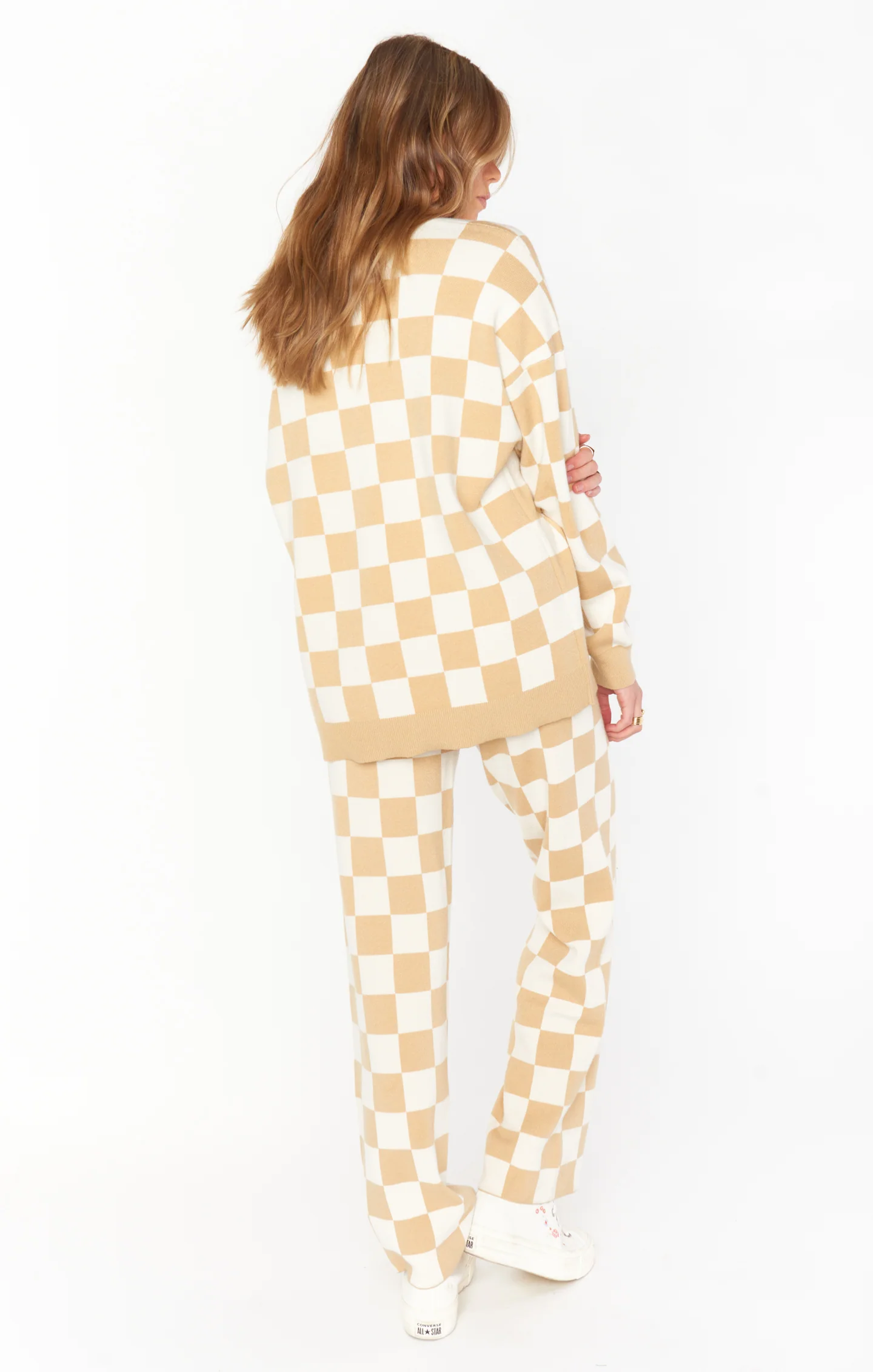Scout Sweater ~ Tan Checker Knit - Image 7