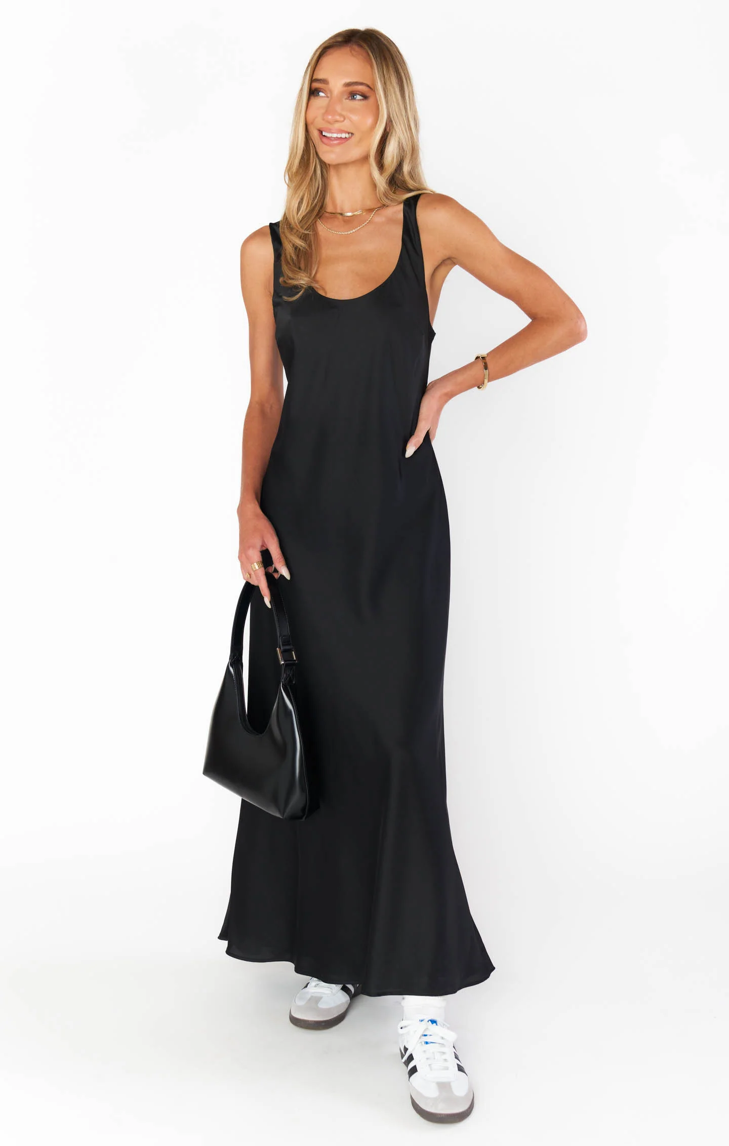 Serenade Slip Dress ~ Black Luxe Satin - Image 4
