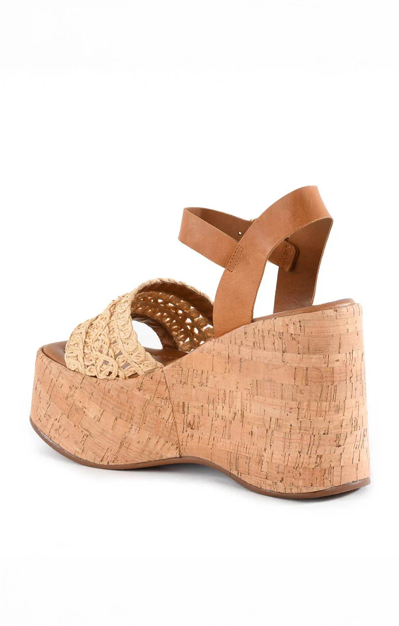 Seychelles Willow Heel ~ Natural Raffia/Tan Leather - Image 3