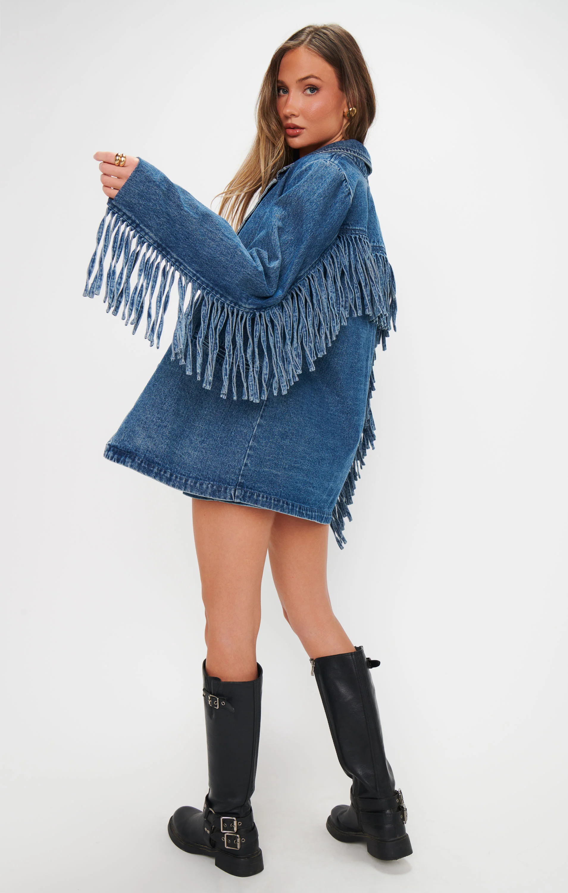 Sierra Fringe Jacket ~ Blue Indigo - Image 3
