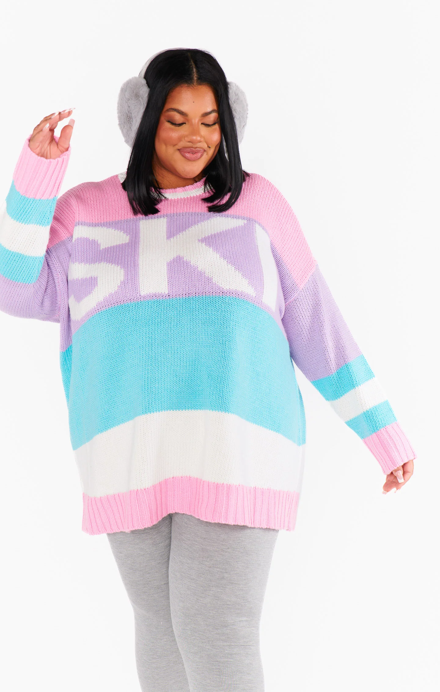 Ski in Sweater ~ Pastel Multi Knit - Image 11