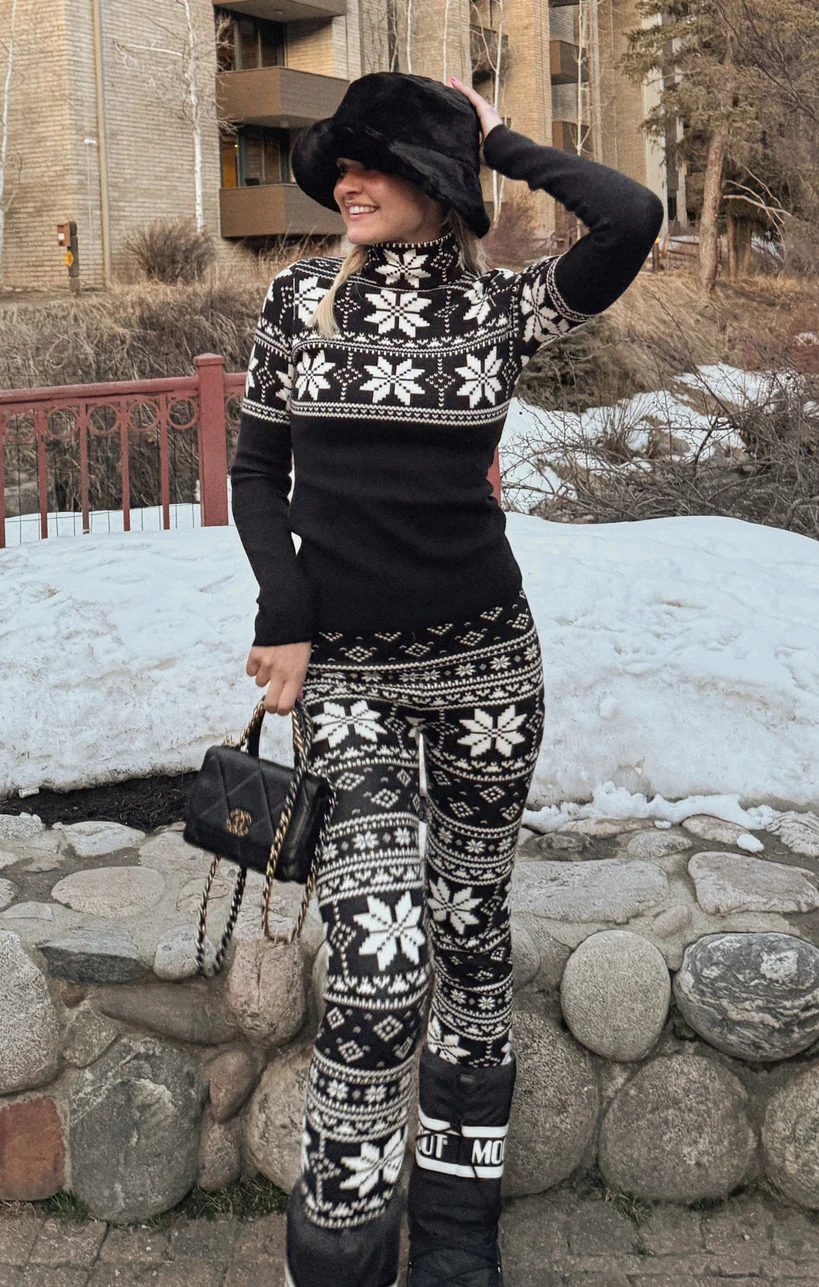 Ski Pullover ~ Black Fair Isle Knit - Image 2