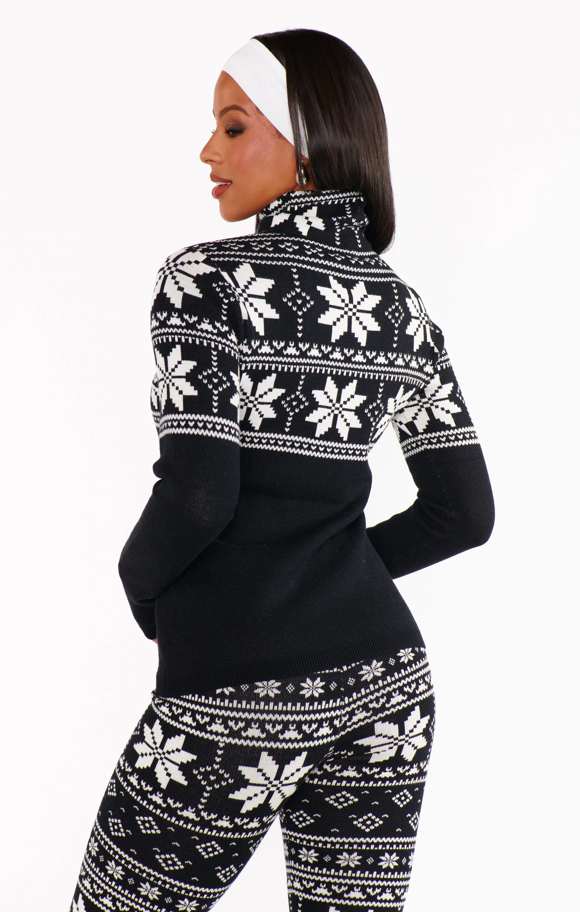 Ski Pullover ~ Black Fair Isle Knit - Image 3
