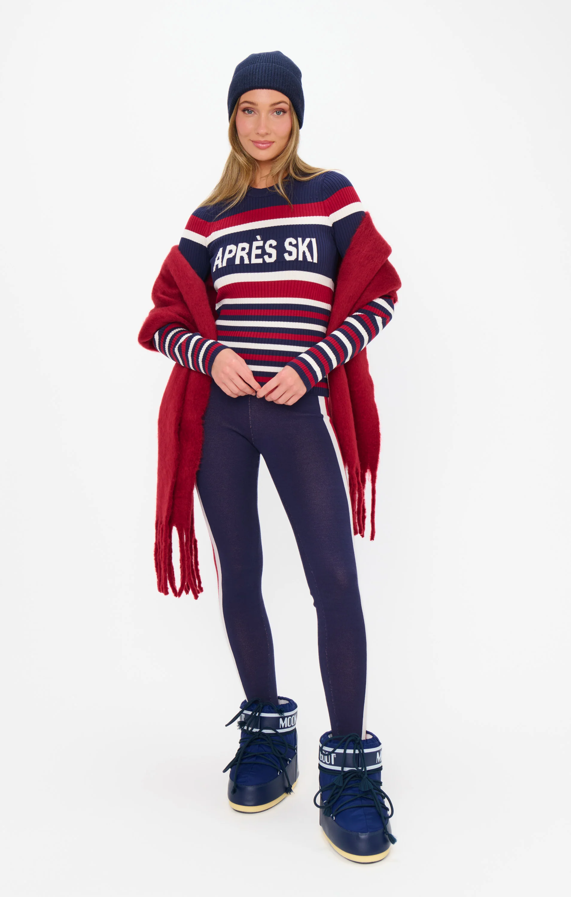 Slopes Sweater ~ Navy Apres Ski Stripe - Image 5