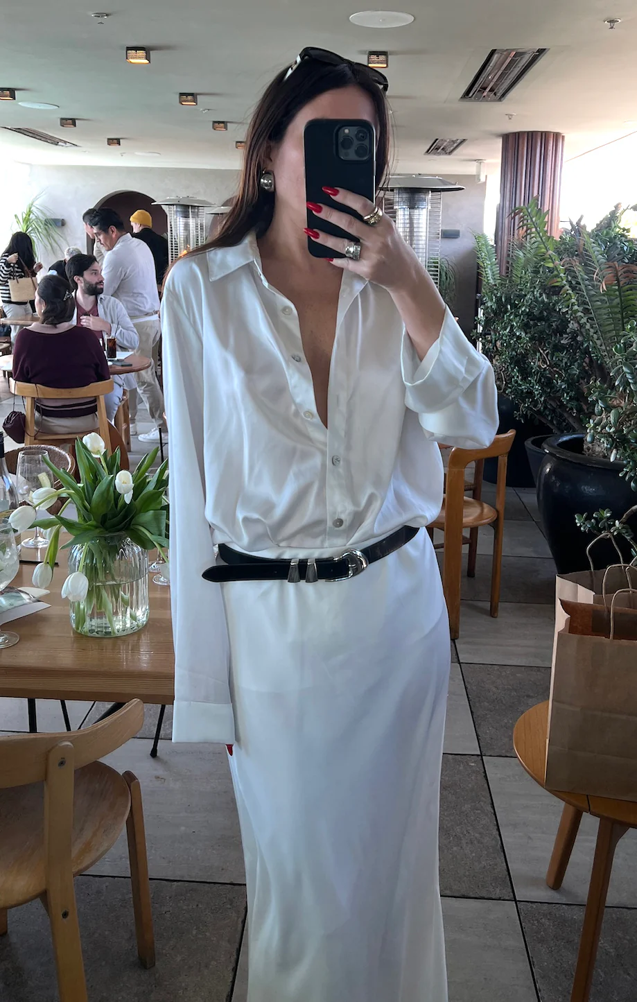 Smith Button Down ~ Ivory Luxe Satin - Image 5