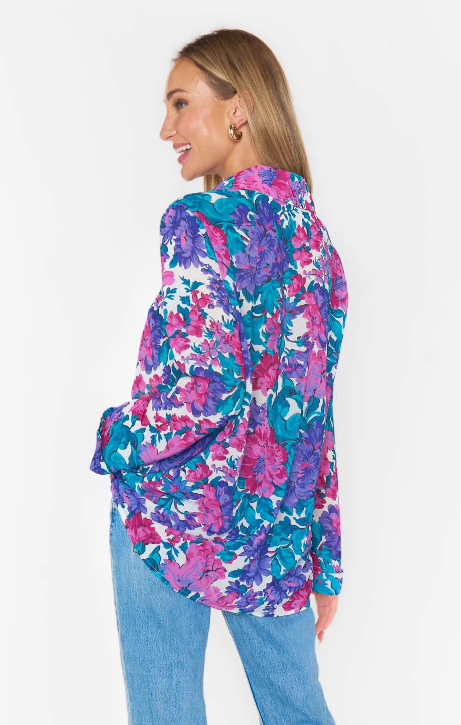 Smith Button Down ~ Magenta Blooms - Image 10