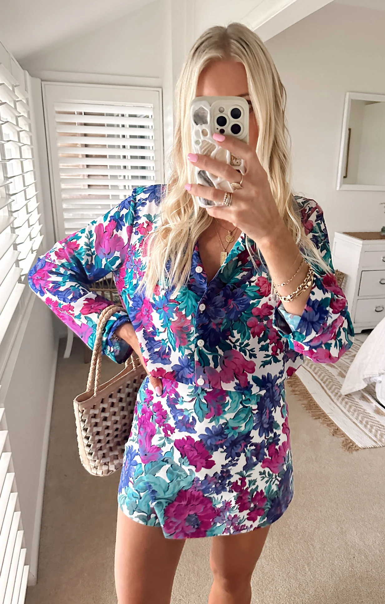 Smith Button Down ~ Magenta Blooms - Image 5