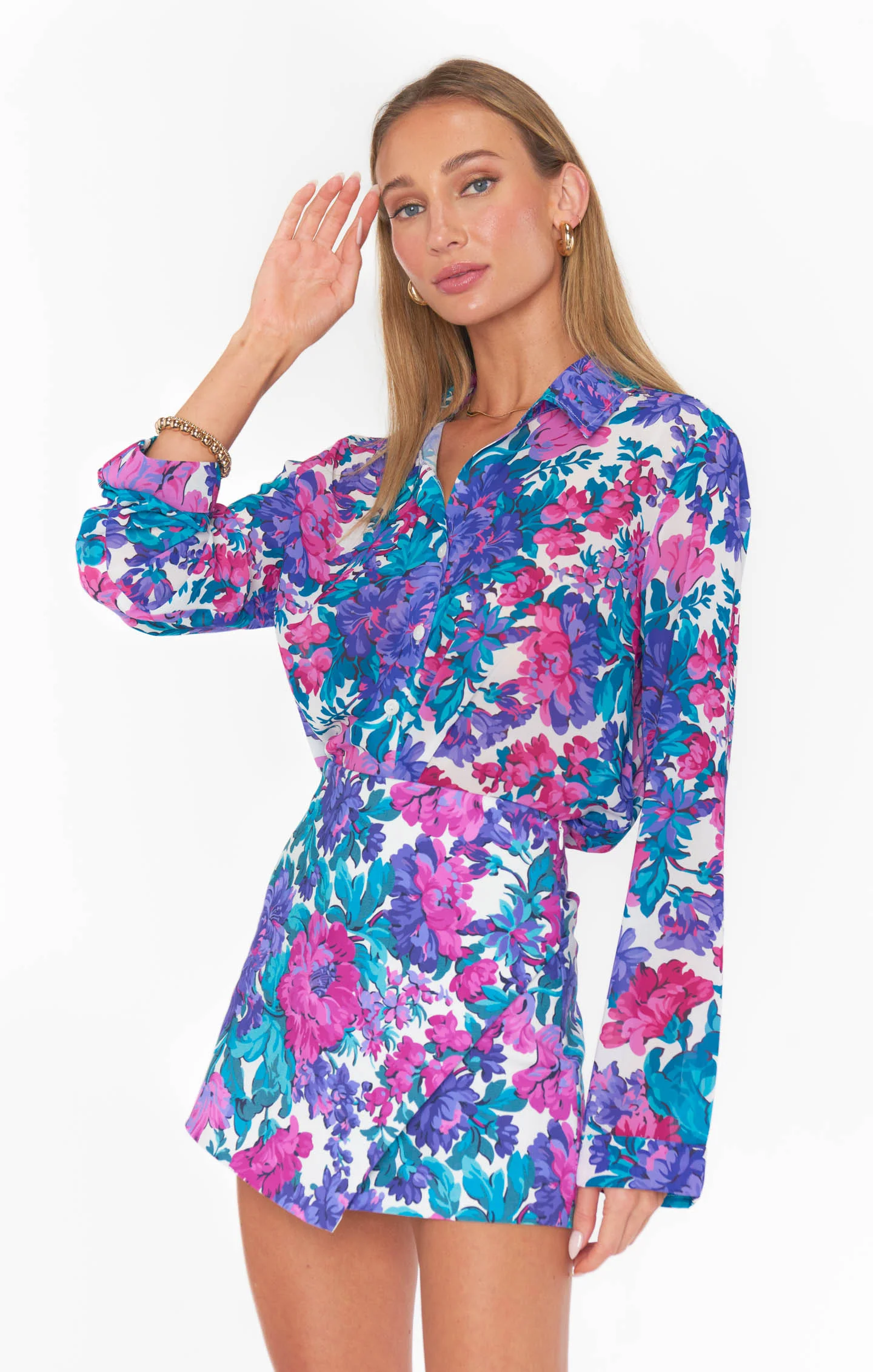 Smith Button Down ~ Magenta Blooms - Image 7