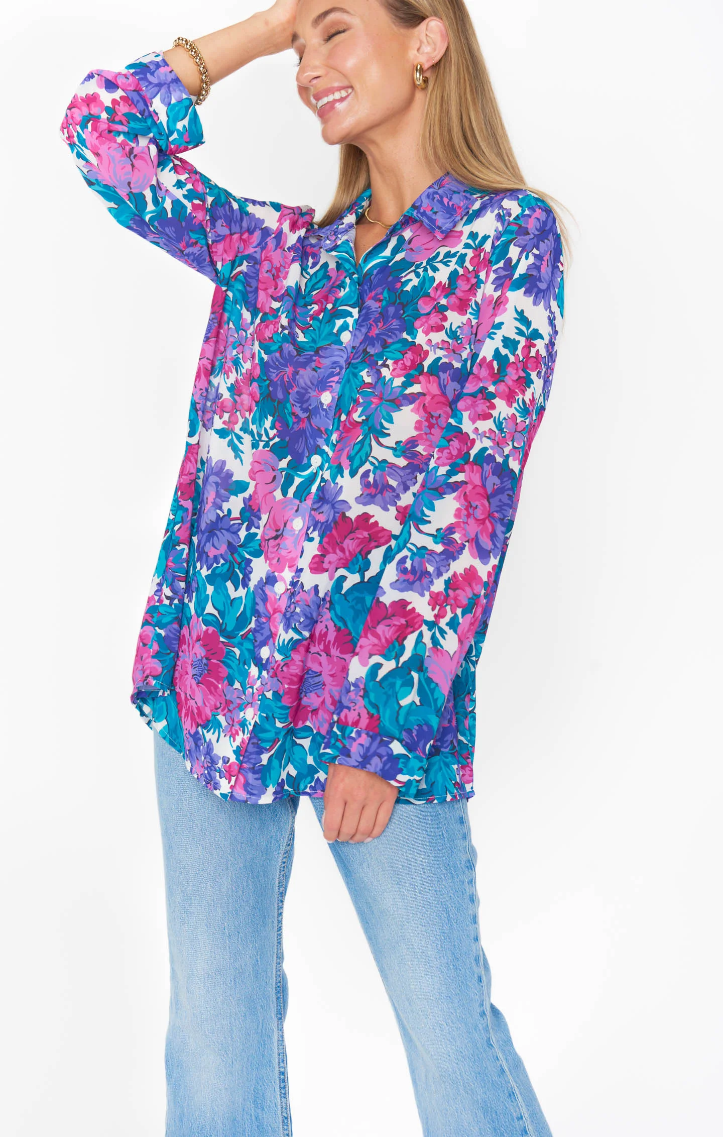 Smith Button Down ~ Magenta Blooms - Image 8