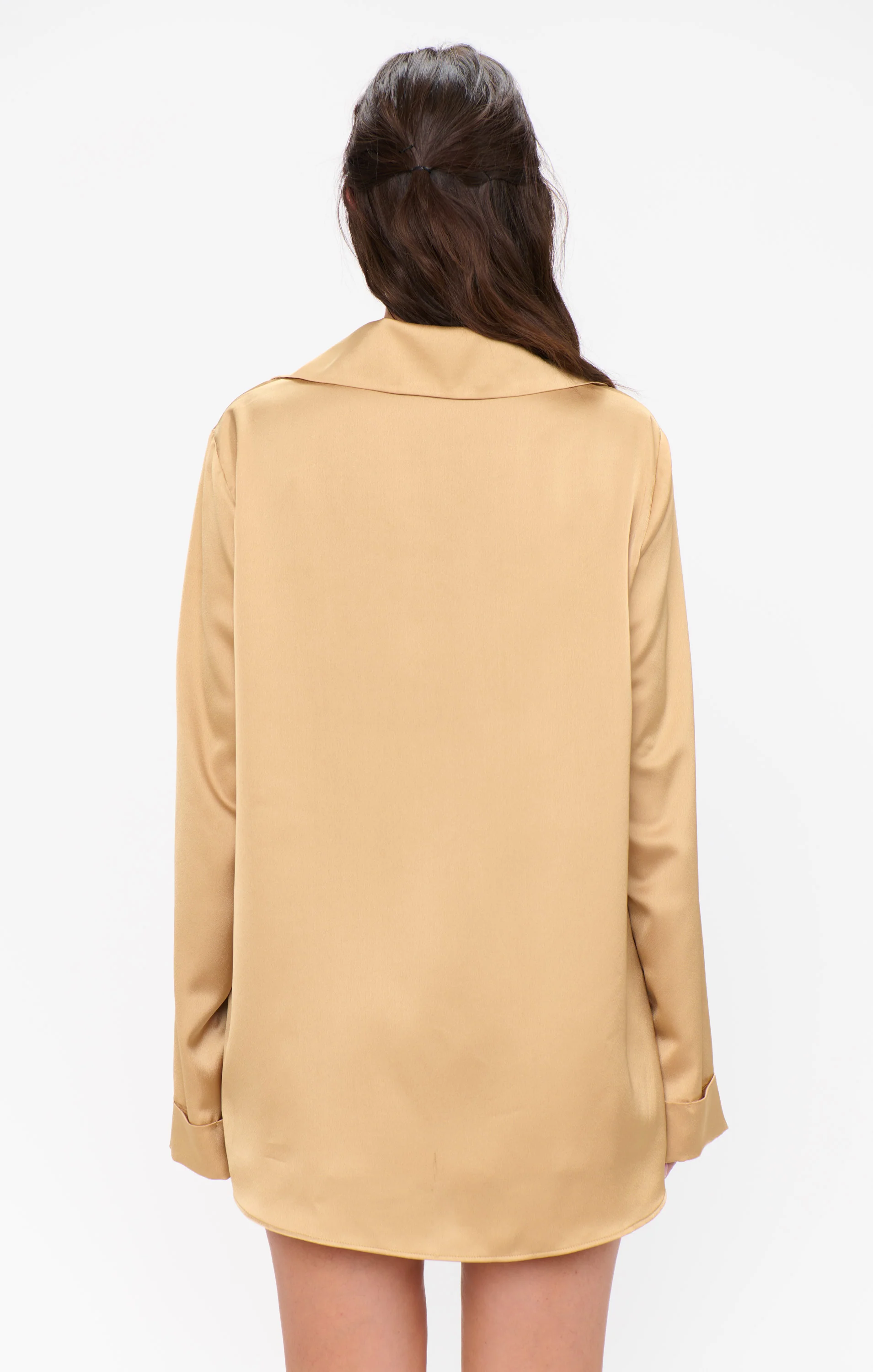 Smith Button Down ~ True Gold Luxe Satin - Image 6