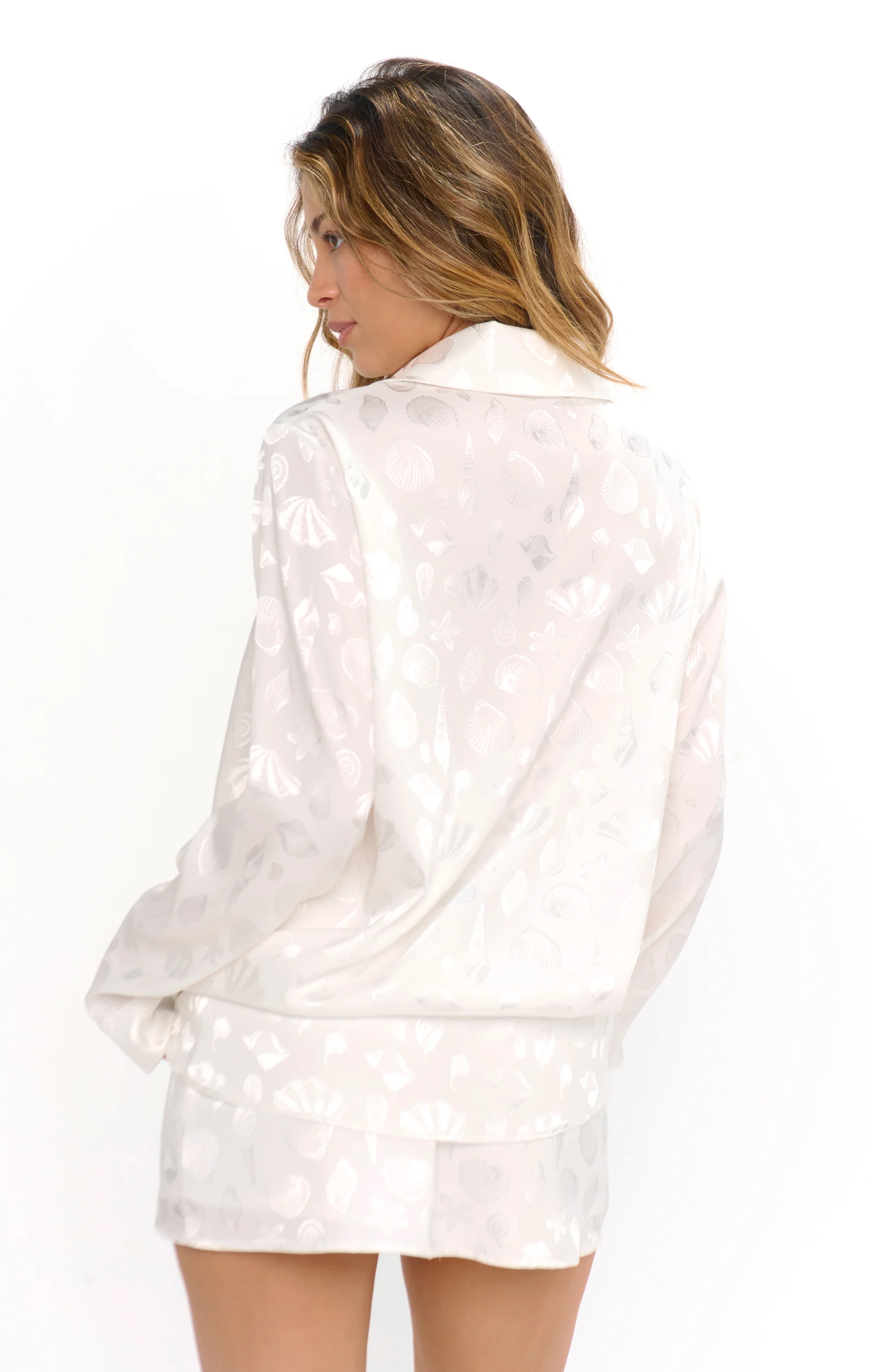 Smith Button Down ~ White Shell Satin - Image 2