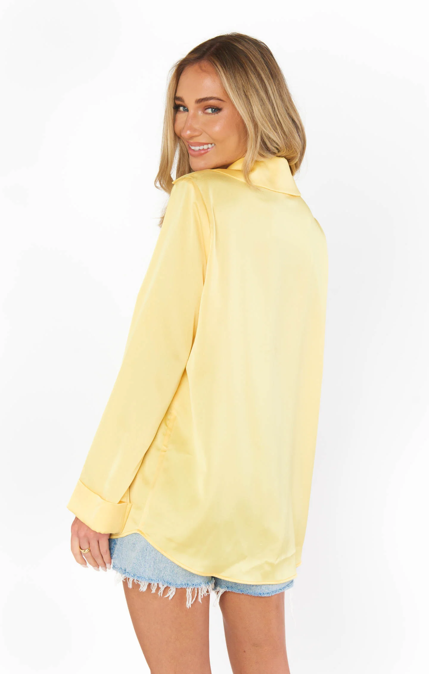 Smith Button Down ~ Yellow Luxe Satin - Image 5