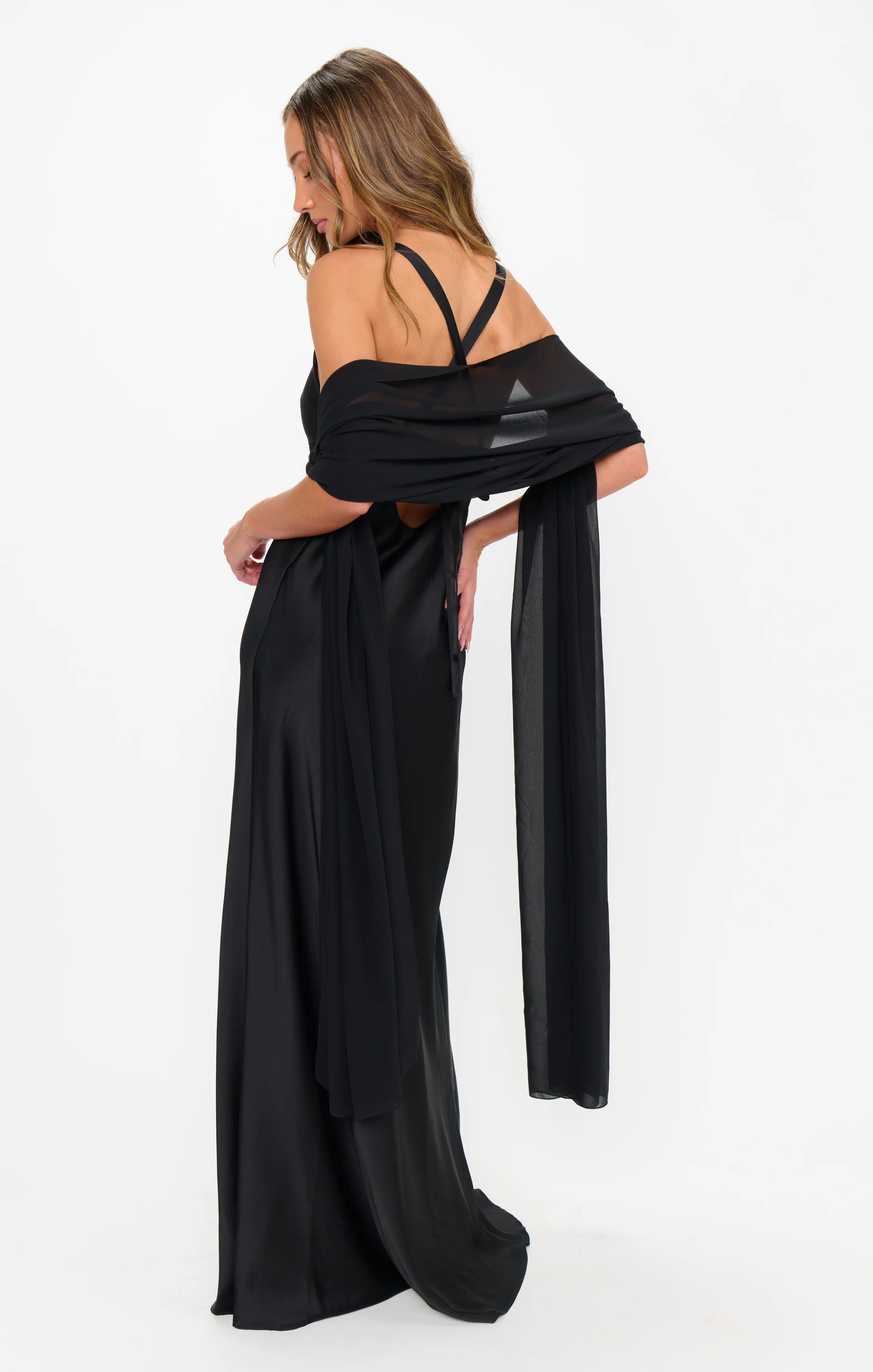 Soiree Shawl ~ Black Chiffon - Image 2
