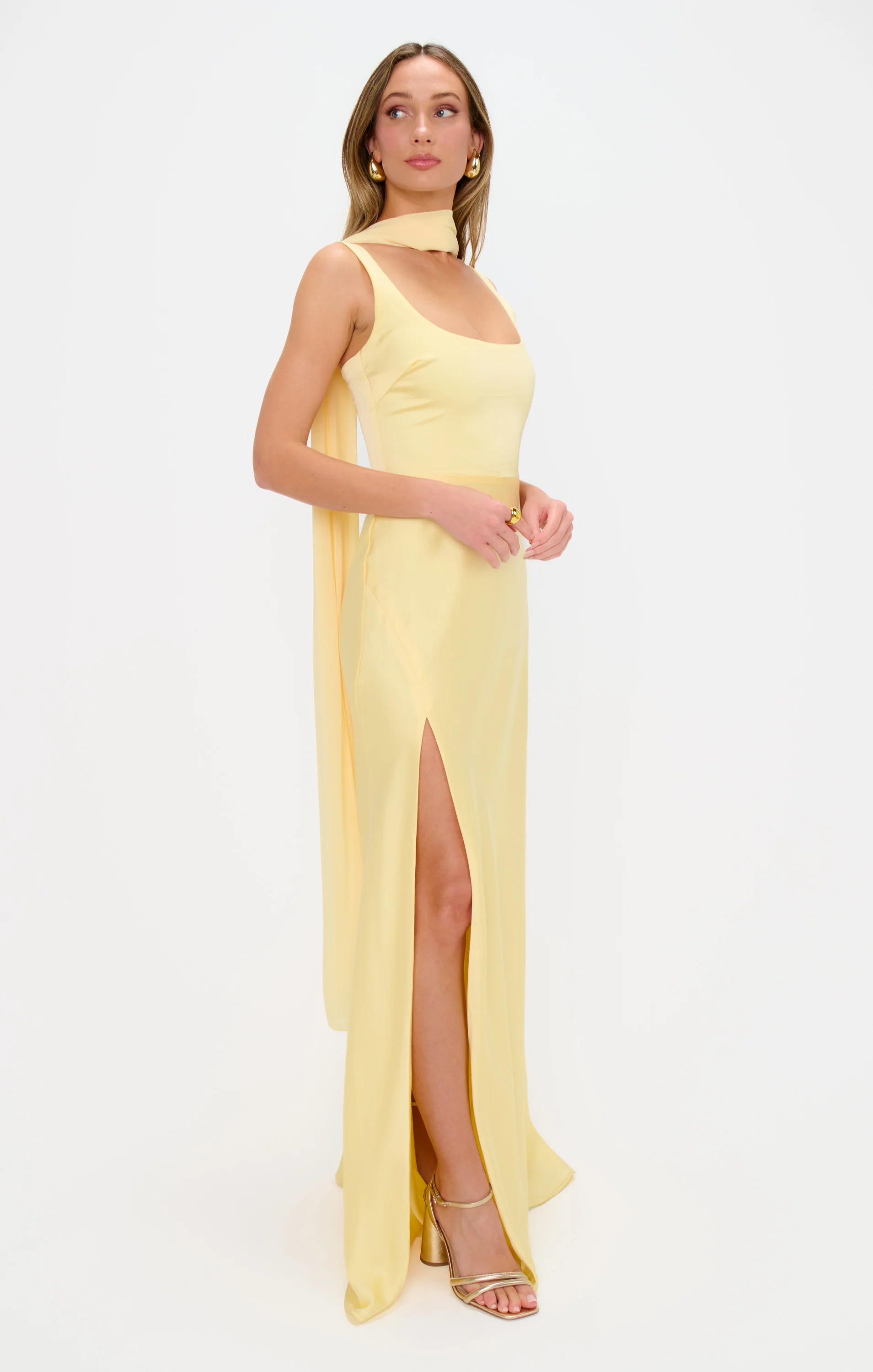 Soiree Shawl ~ Pale Yellow Chiffon - Image 11