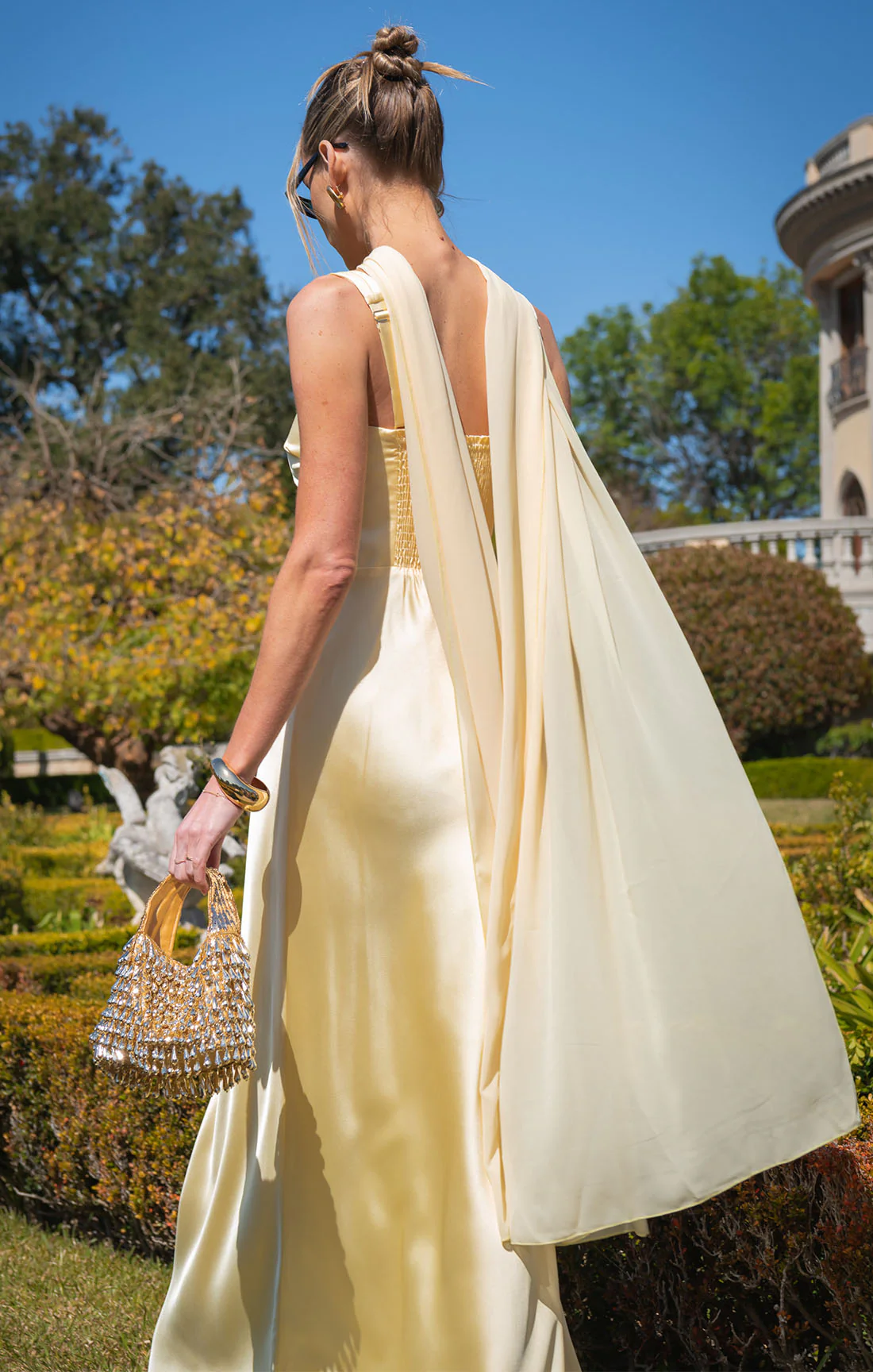 Soiree Shawl ~ Pale Yellow Chiffon - Image 2