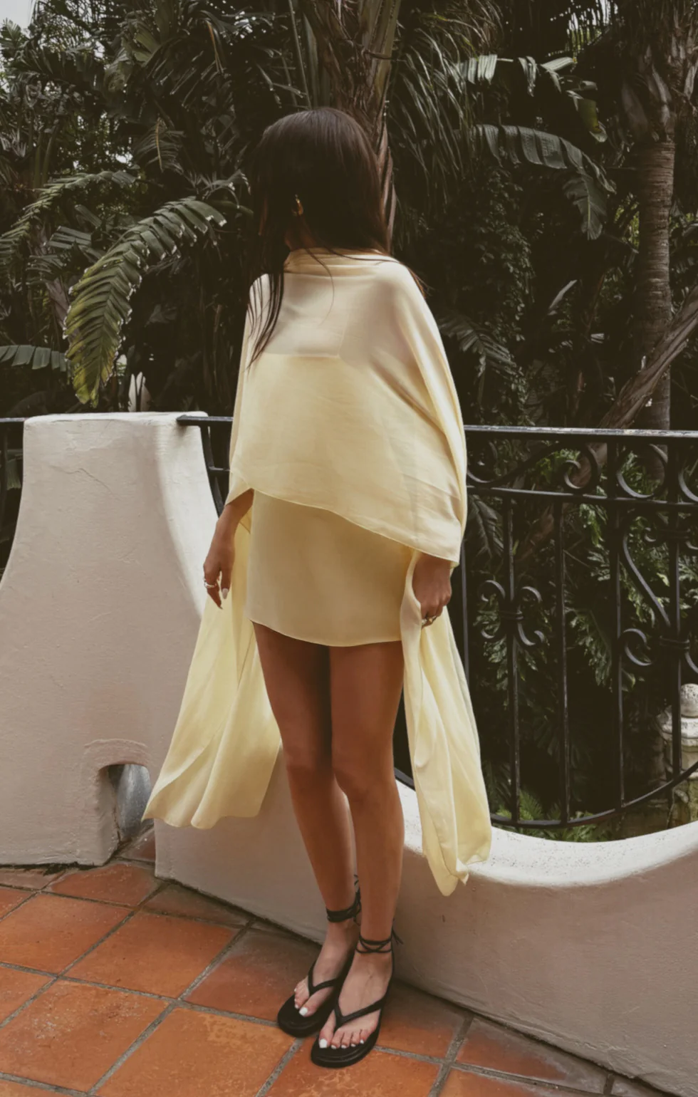 Soiree Shawl ~ Pale Yellow Chiffon - Image 3