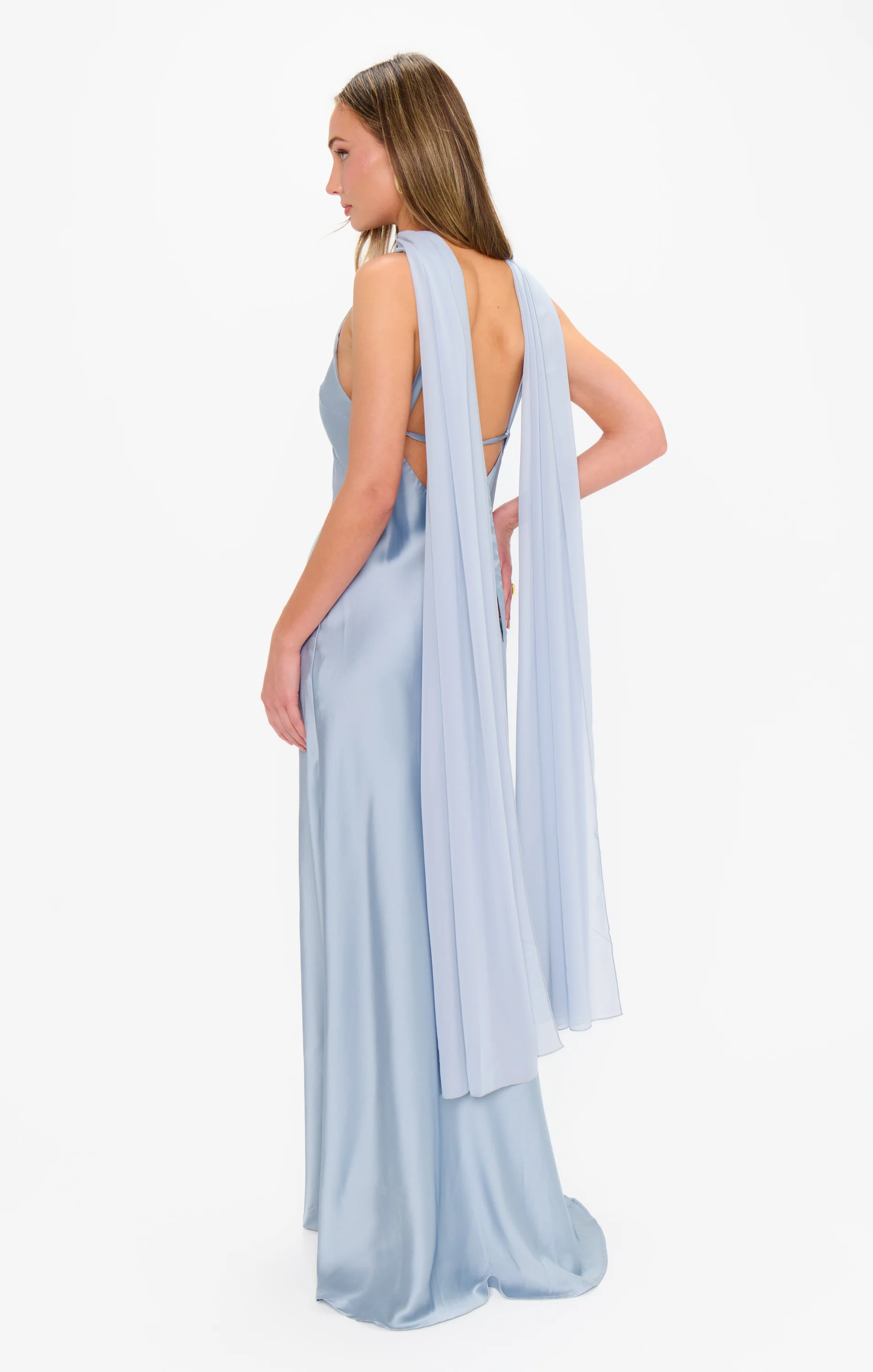 Soiree Shawl ~ Steel Blue Chiffon - Image 4