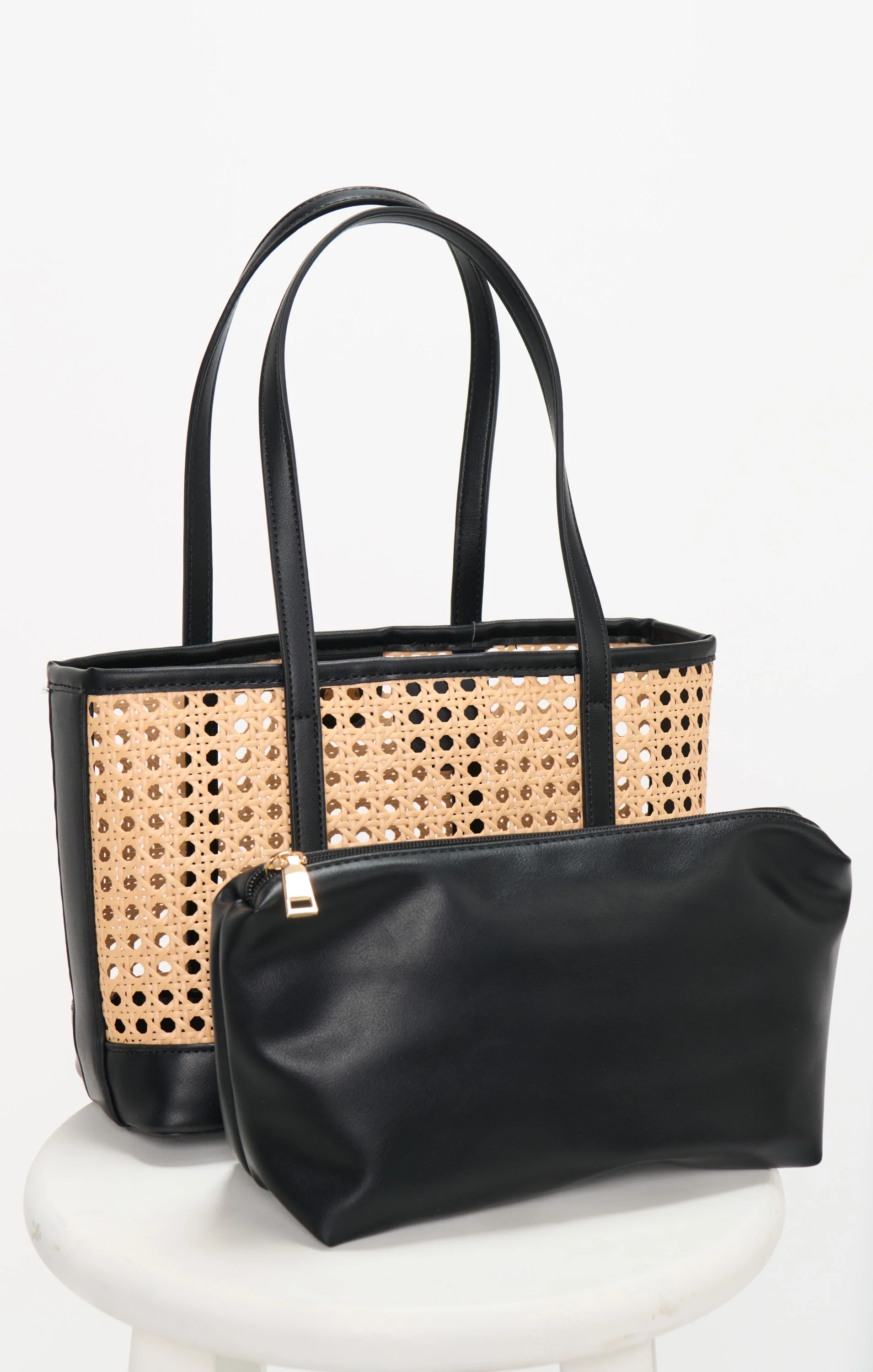 Soleil Mini Tote ~ Black and Natural - Image 3