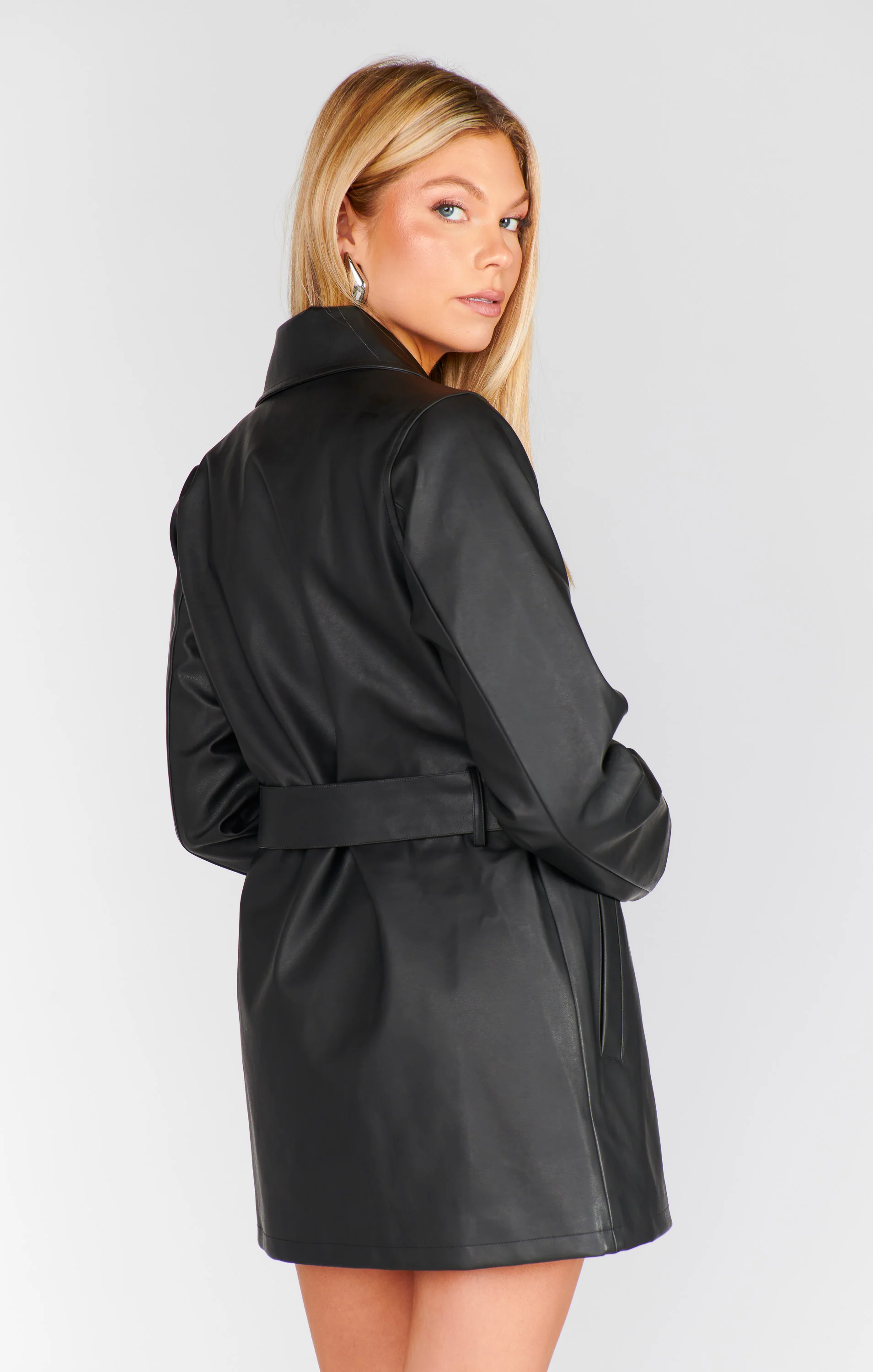 Stapleton Mini Dress ~ Caviar Faux Leather - Image 4