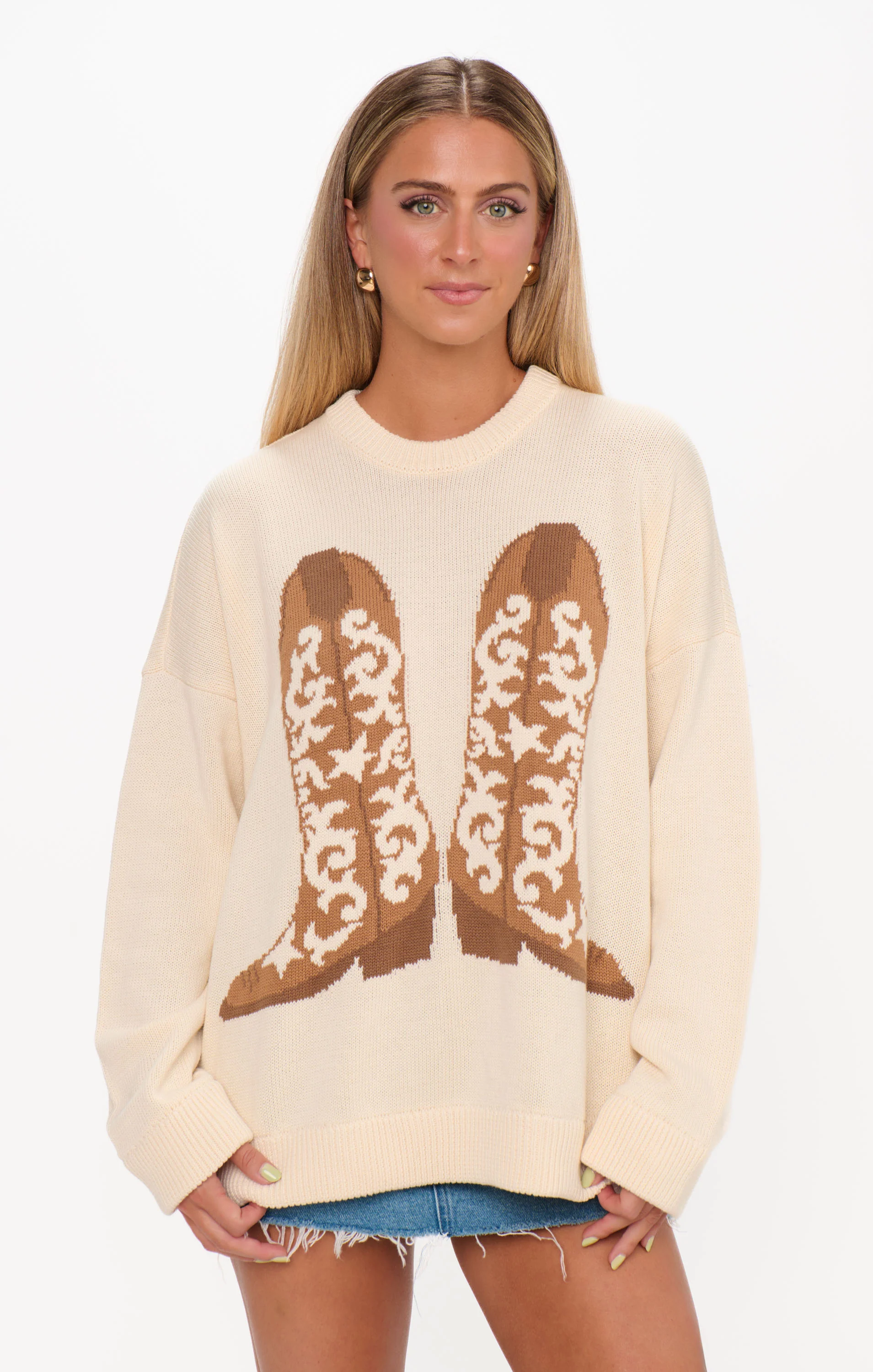 Stay Awhile Sweater ~ Cowboy Boot Knit - Image 3