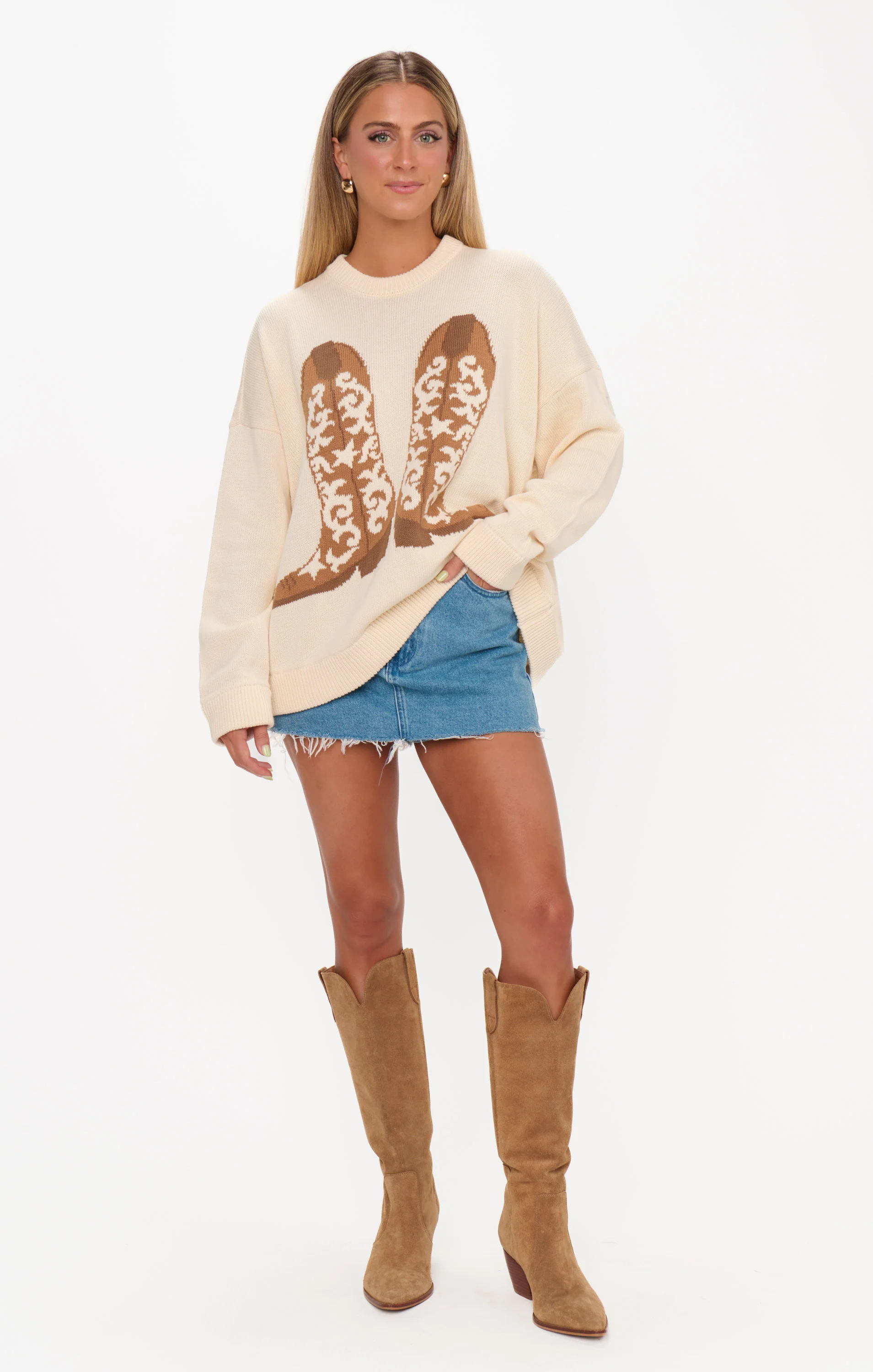 Stay Awhile Sweater ~ Cowboy Boot Knit - Image 4