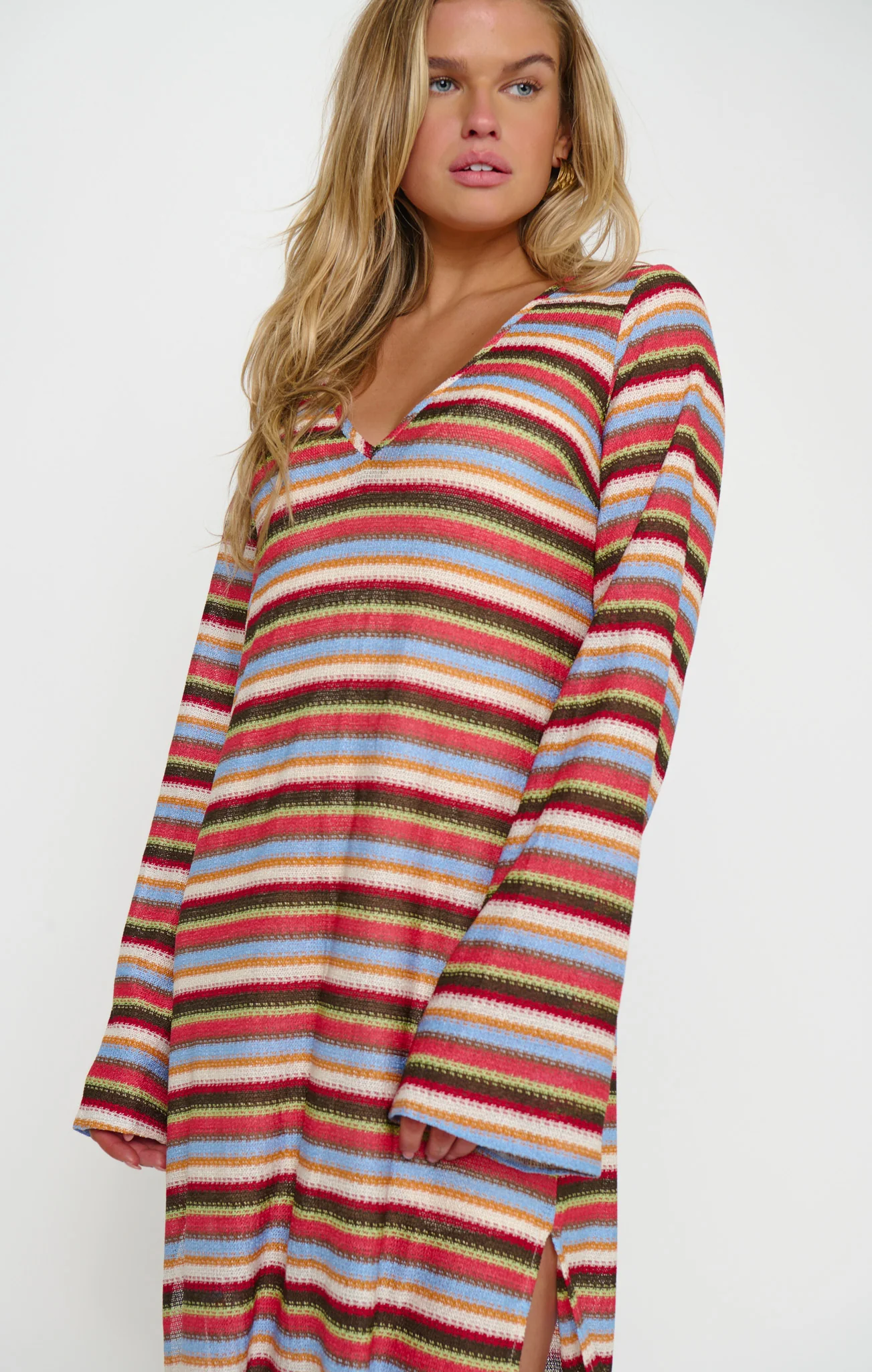 Staycation Coverup ~ Sunkissed Stripe Knit - Image 2