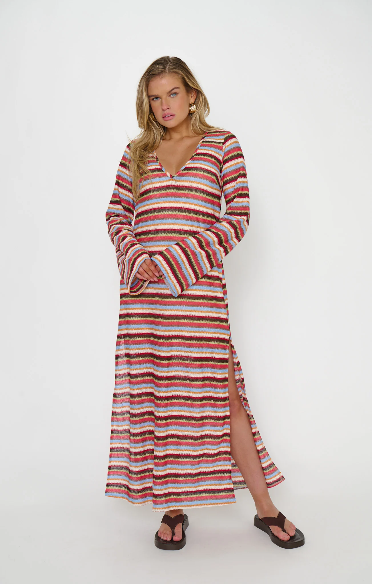 Staycation Coverup ~ Sunkissed Stripe Knit - Image 3