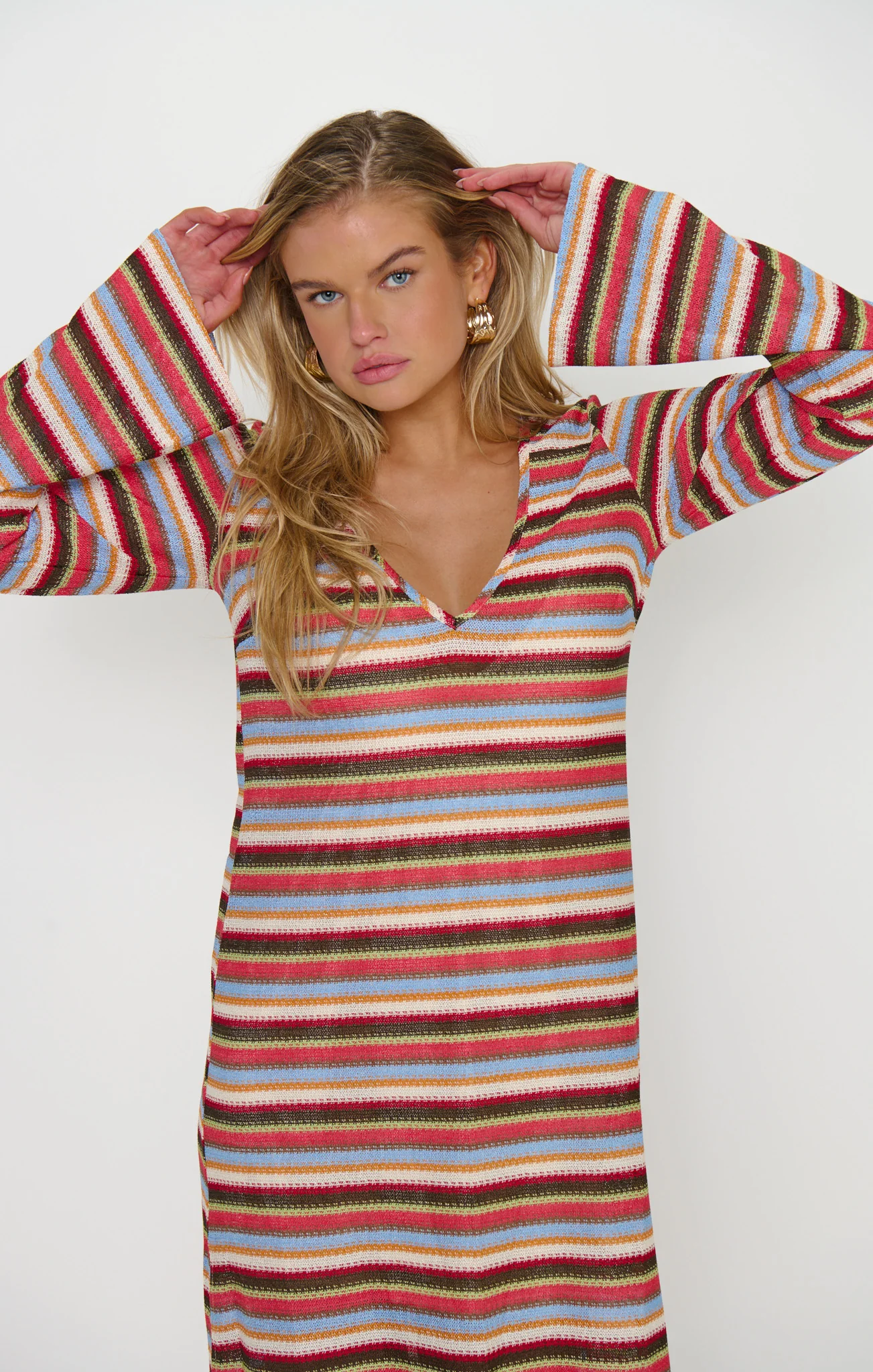 Staycation Coverup ~ Sunkissed Stripe Knit - Image 4