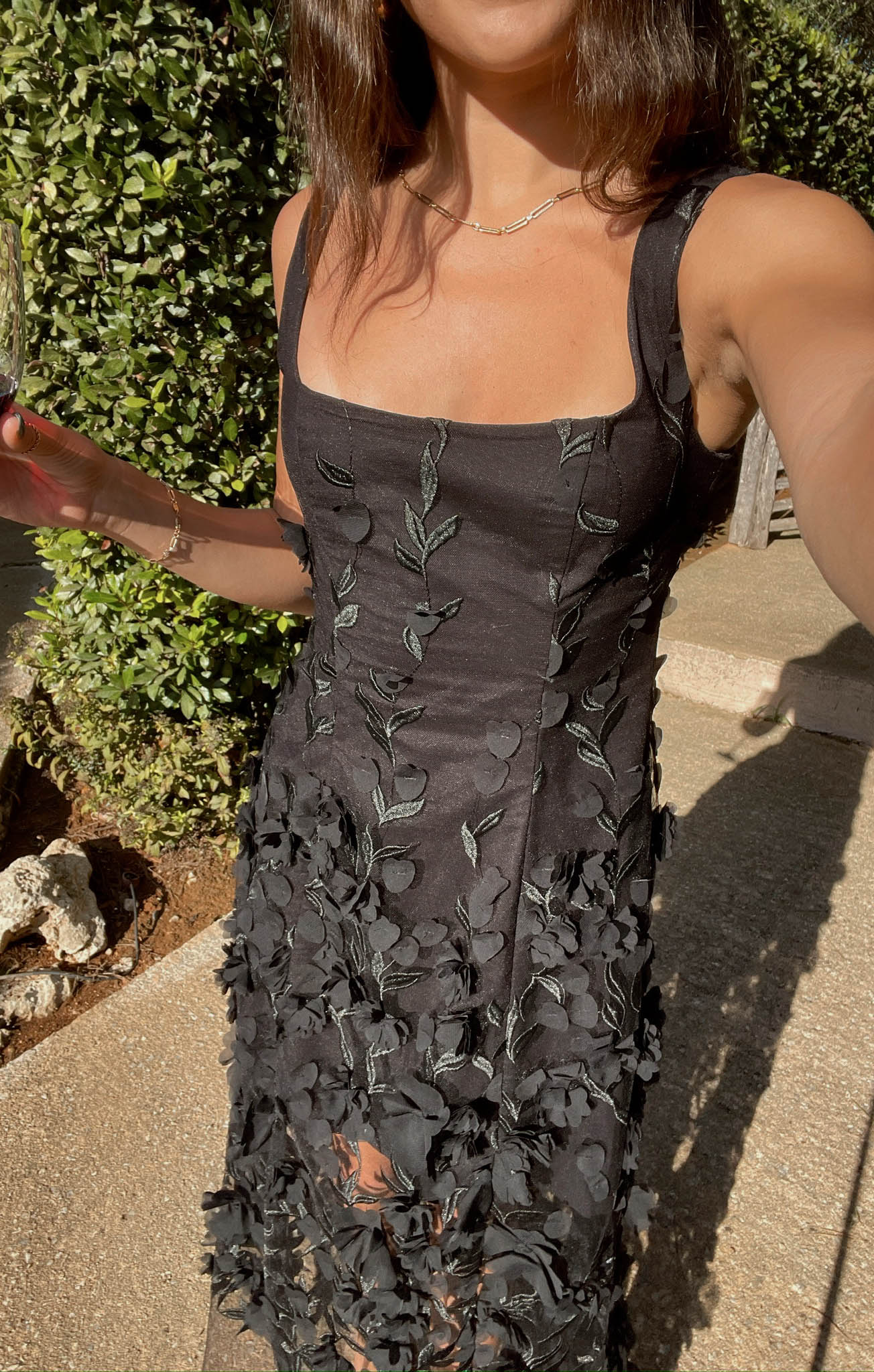 Stephanie Dress ~ Black 3D Floral - Image 2