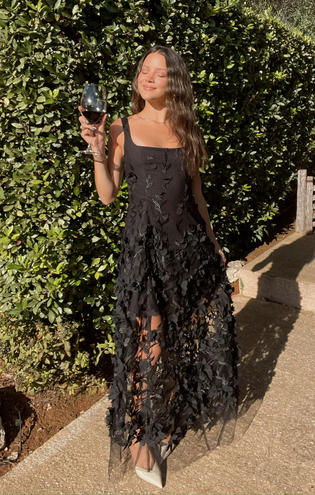 Stephanie Dress ~ Black 3D Floral - Image 3